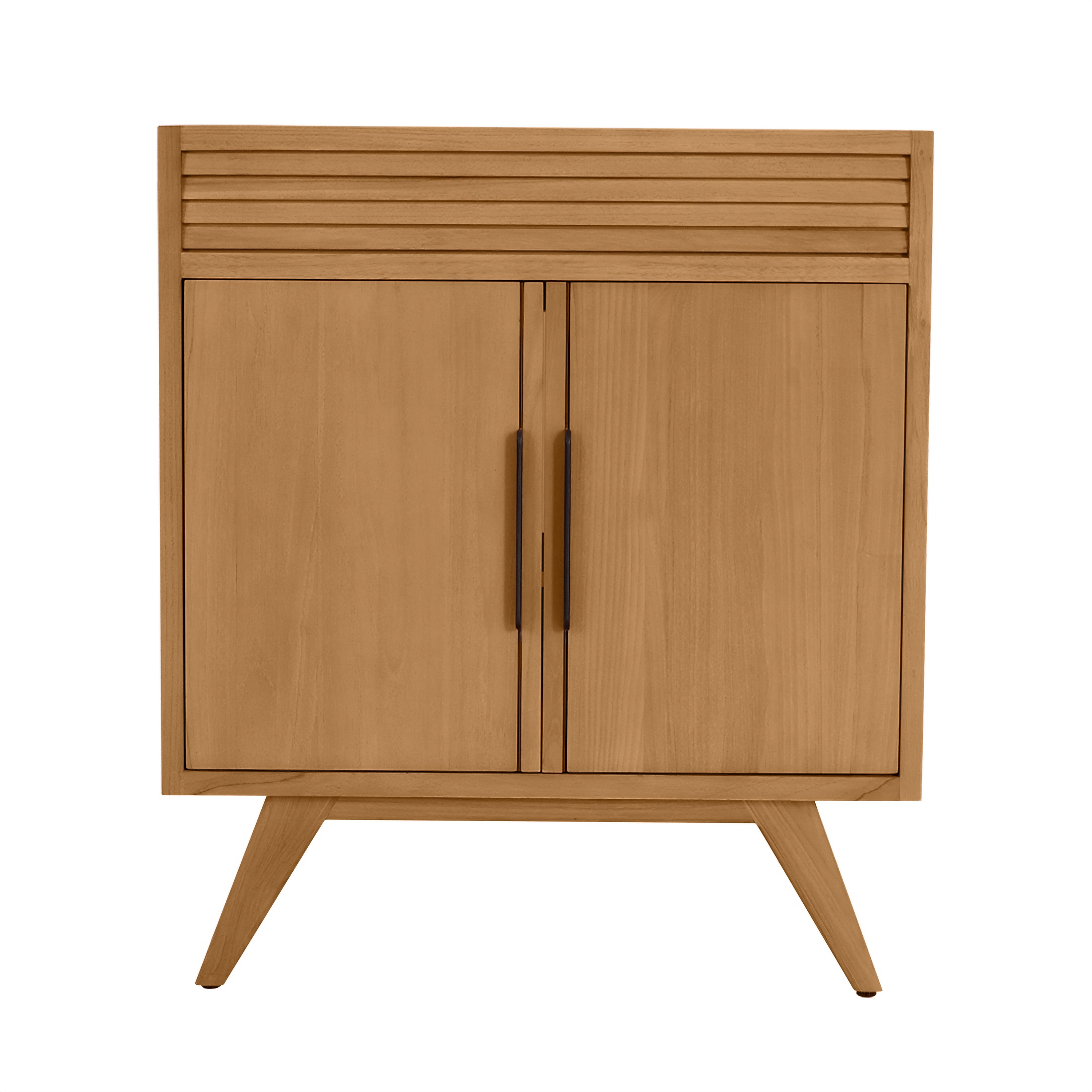 Natural Teak Mid-Century Modern Single Sink Vanity Base