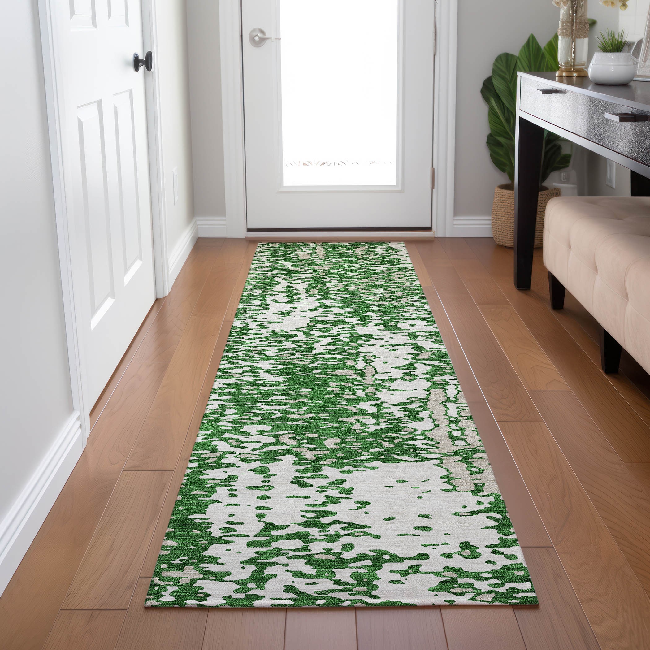 Addison Rugs ACN949EM2X8 Chantille ACN949EM 2 x 7 (ft) Polyester Emerald Rectangular Indoor/Outdoor Geometric Machine washable Runner rug