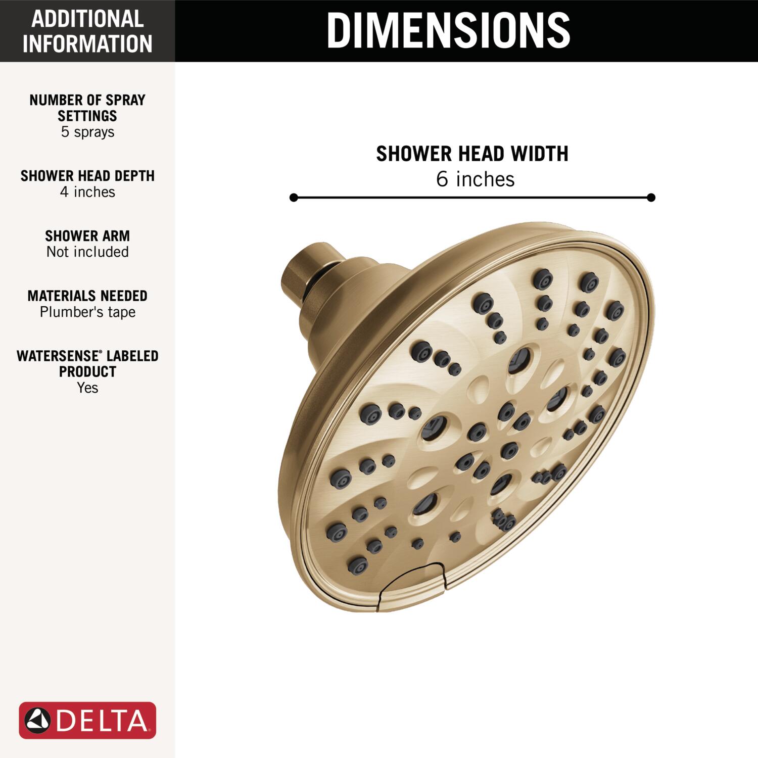 Delta 52669-CZ-PR Fixed-Showerhead - View #3