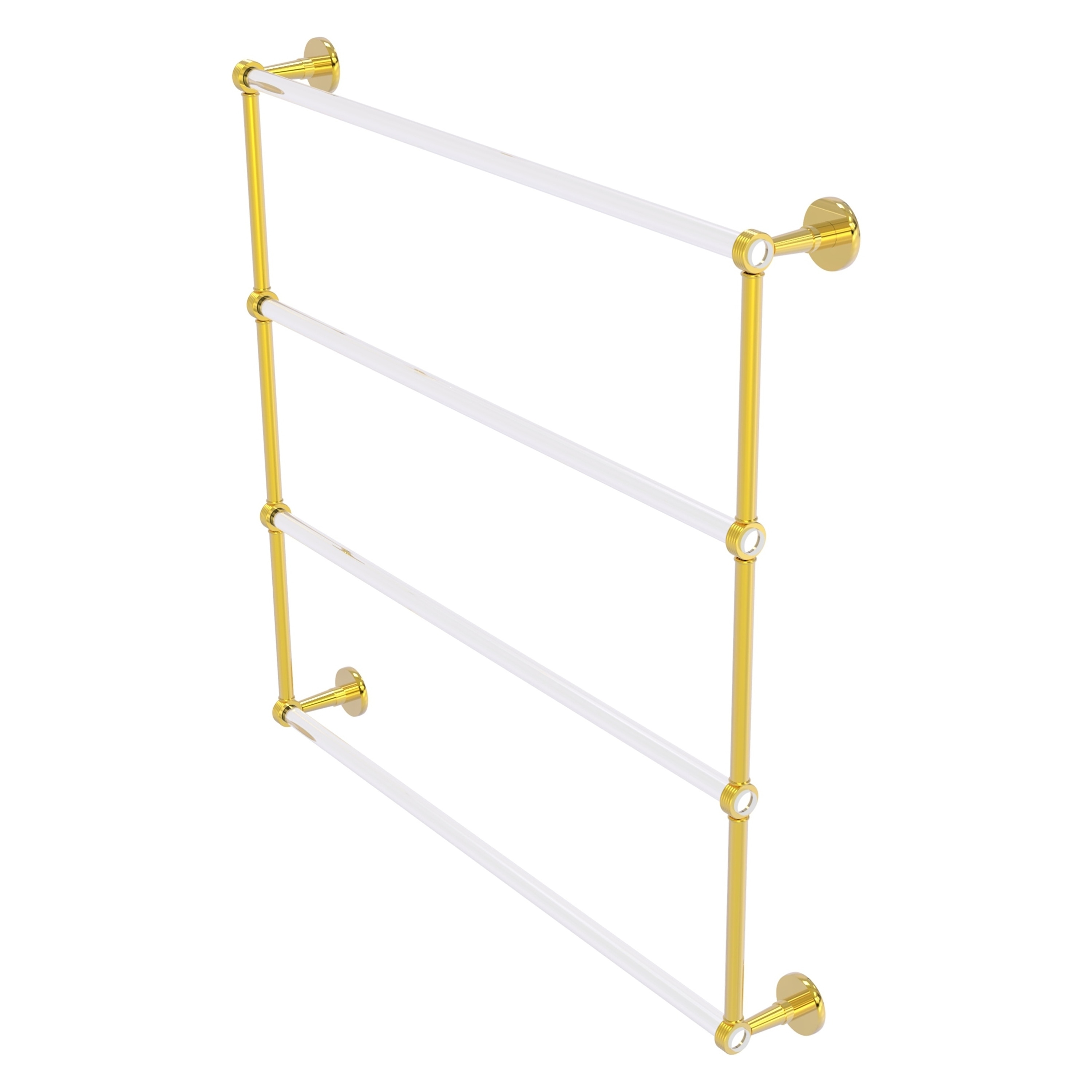 Allied Brass CV-28G-36-PB Clearview 36-in double Polished Brass Wall mount 4-tier Towel Bar