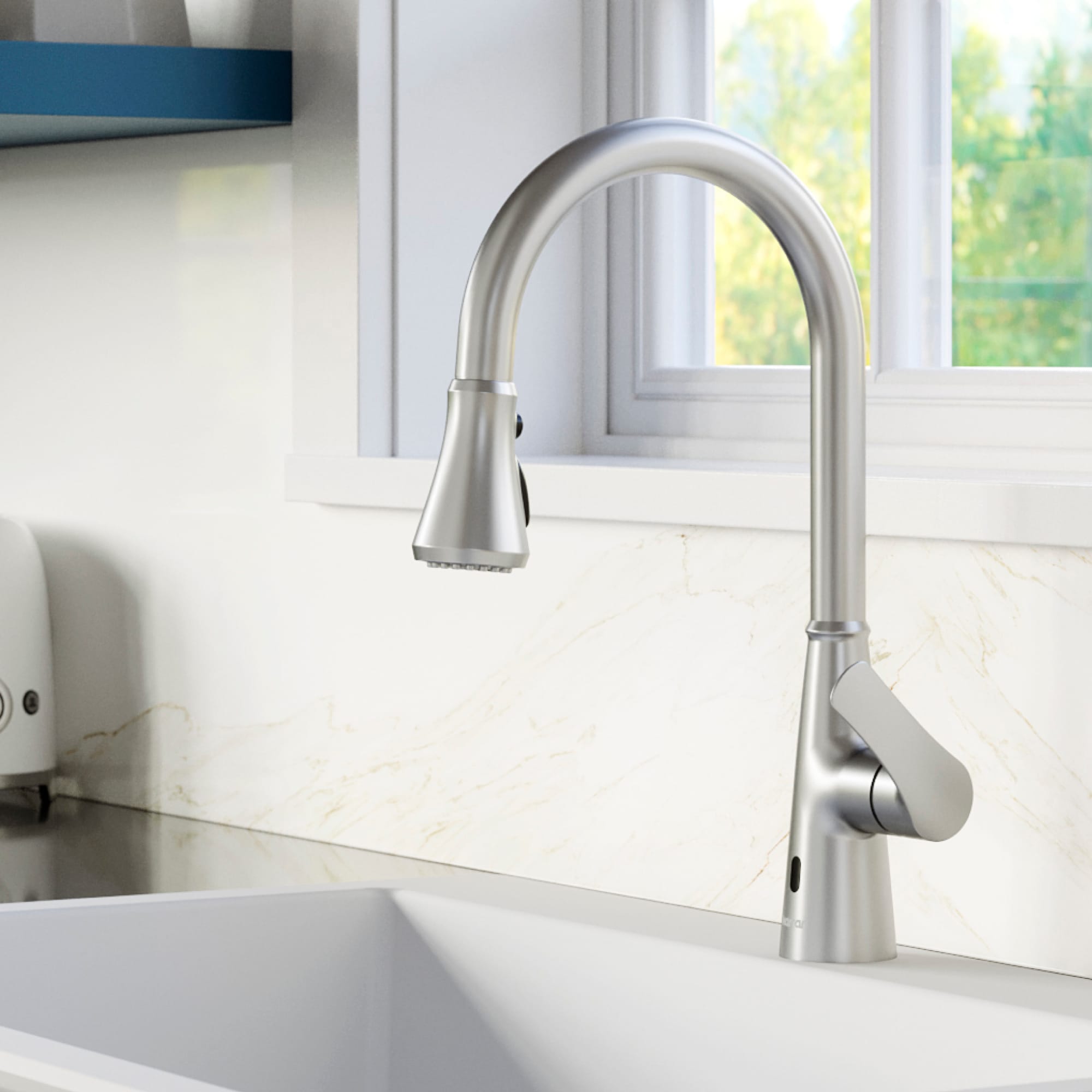 Karran Stainless Steel Single Handle Touchless Pull-down Kitchen Faucet ...