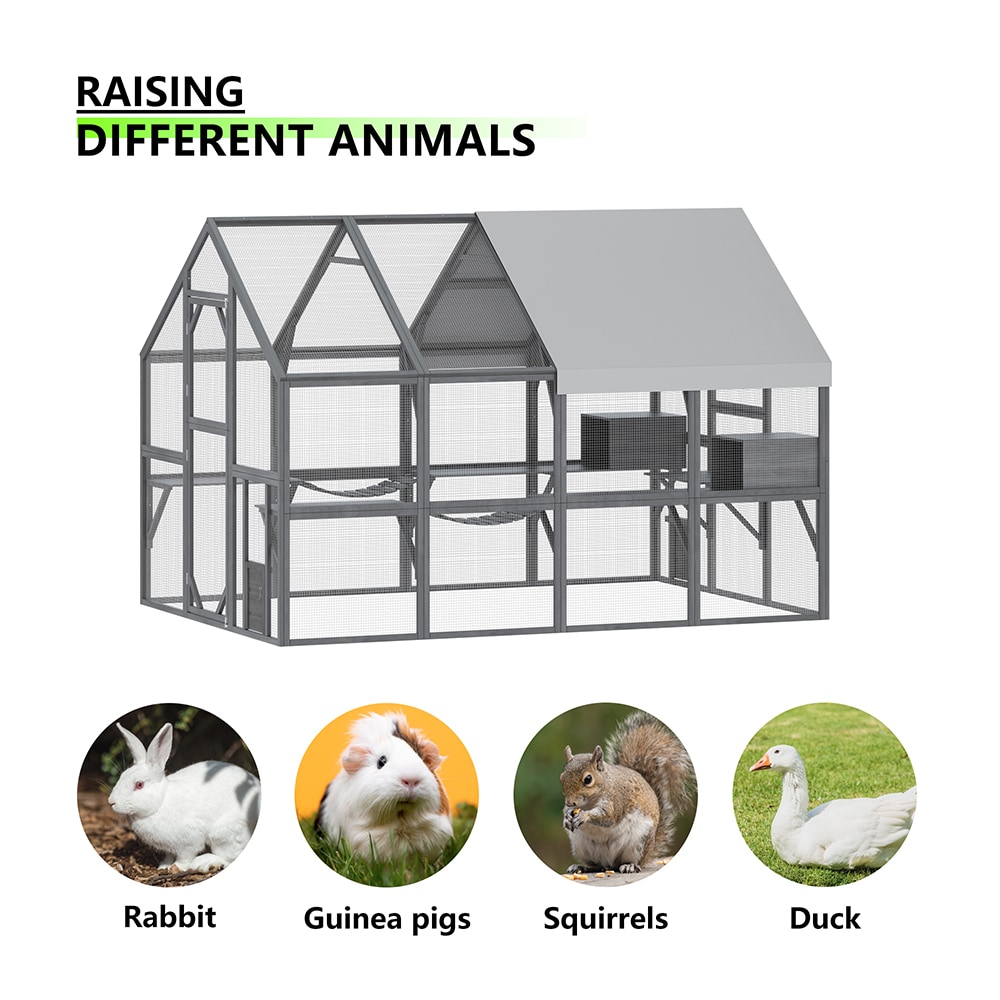 Homsee C-KF150158-05-AB Chicken-Coops-Rabbit-Hutches - View #7