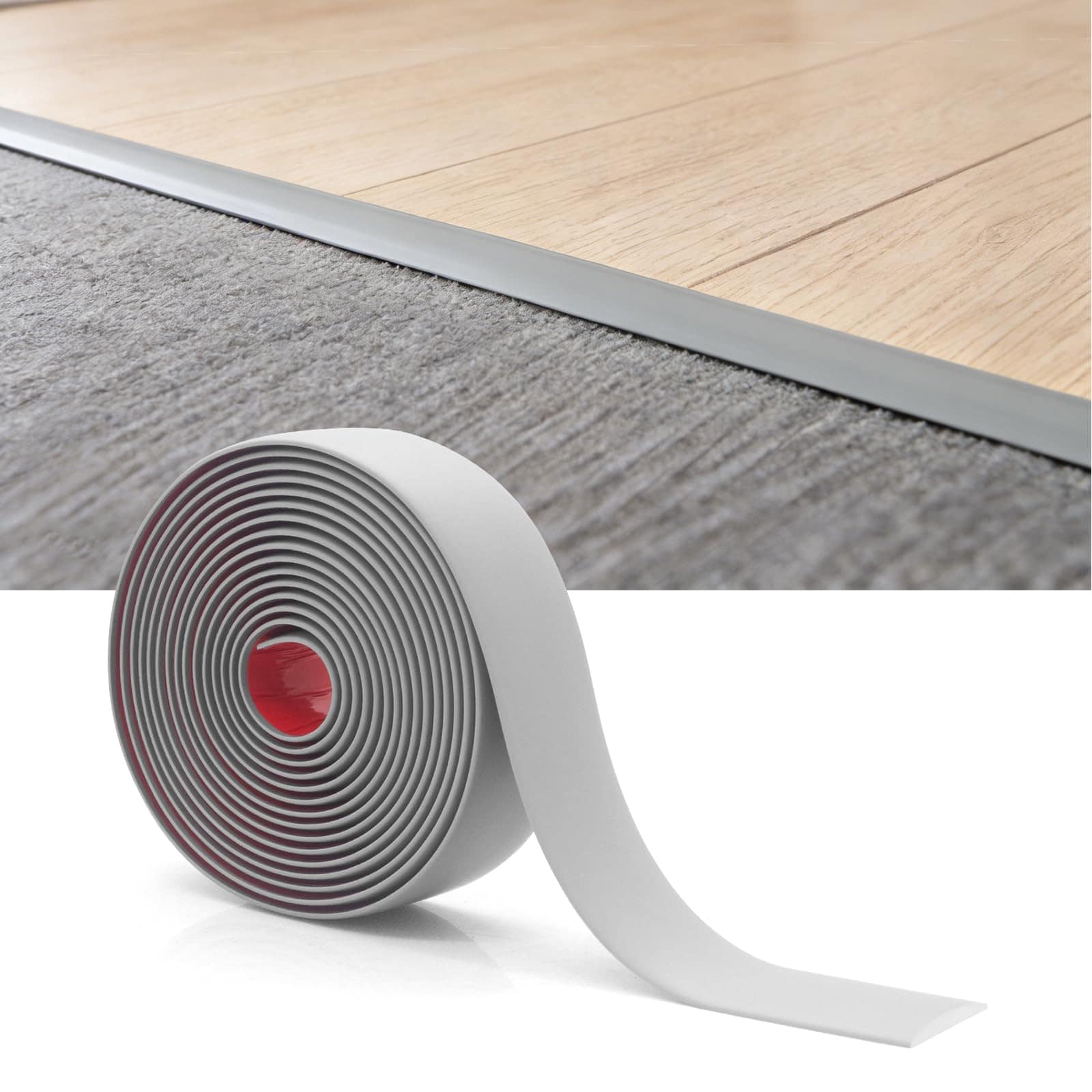 Misopily  Self Adhesive Transition Strip PVC Laminate Floor Edging Trim Door Threshold Strip for Tiles Wood and Carpet Gaps Easy Cut to Fit
