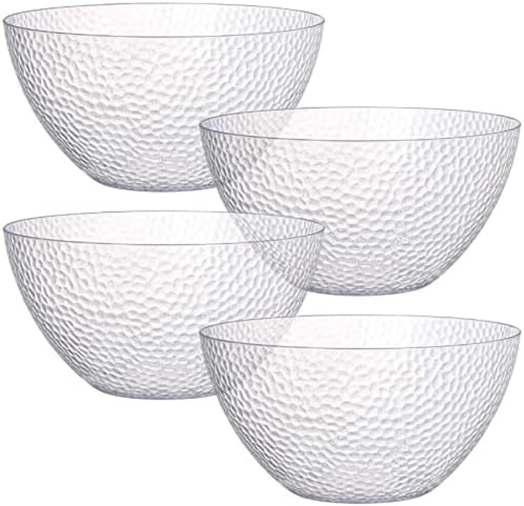 Etokfoks  10 in 135 fl oz Clear Plastic Serving Bowls Clear Plastic Serving Bowl Containers Set of 4