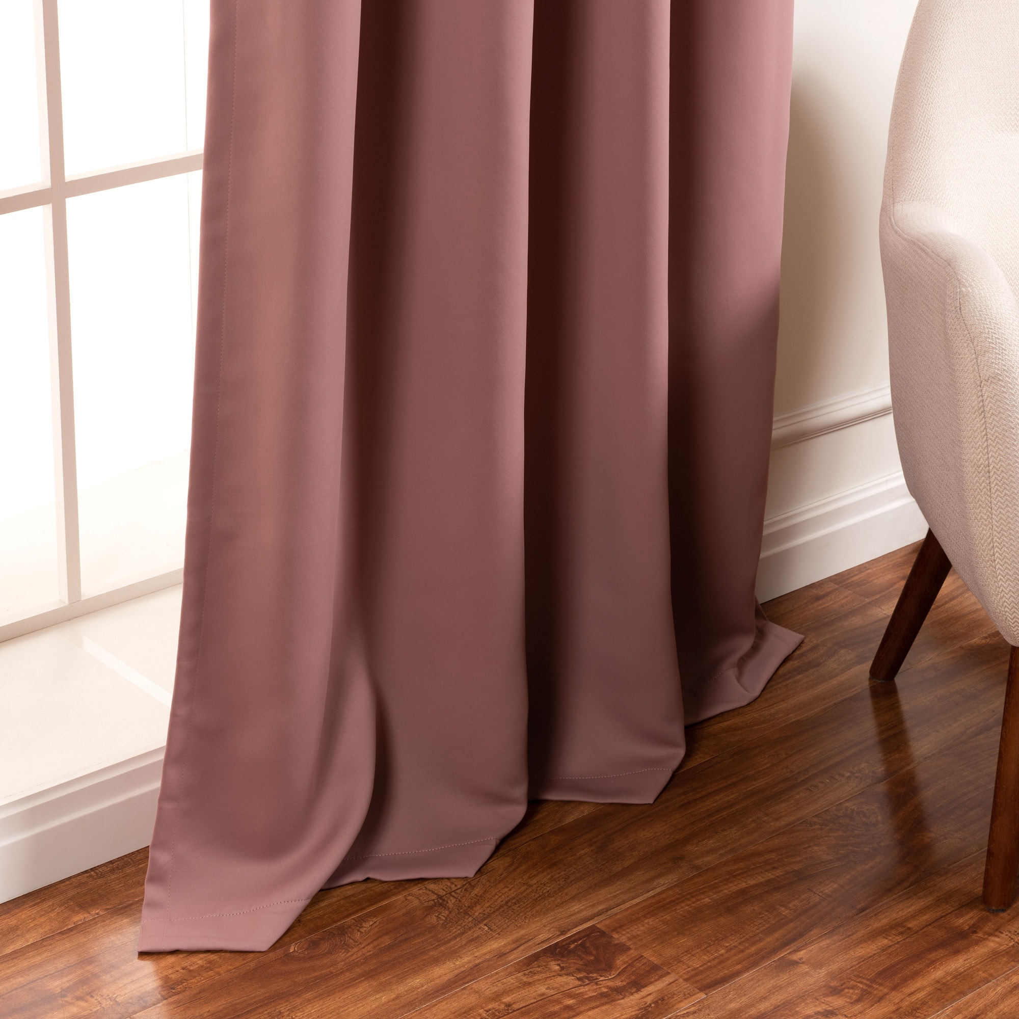 Best Home Fashion 84-in Mauve Blackout Grommet Curtain Panel Pair in ...