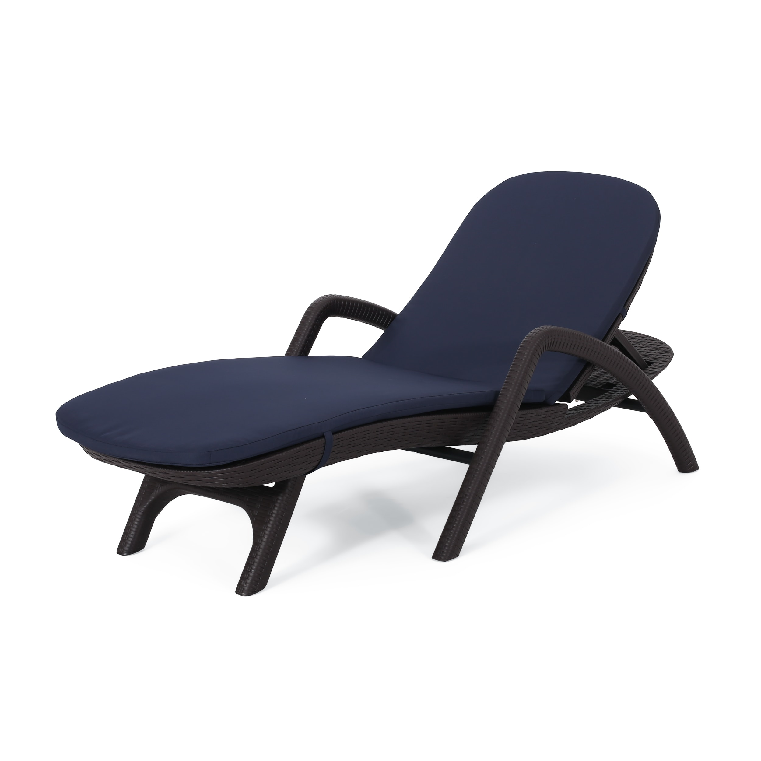 Navy Blue Dark Brown Christopher Knight Home 313219 Chaise Lounge Set 