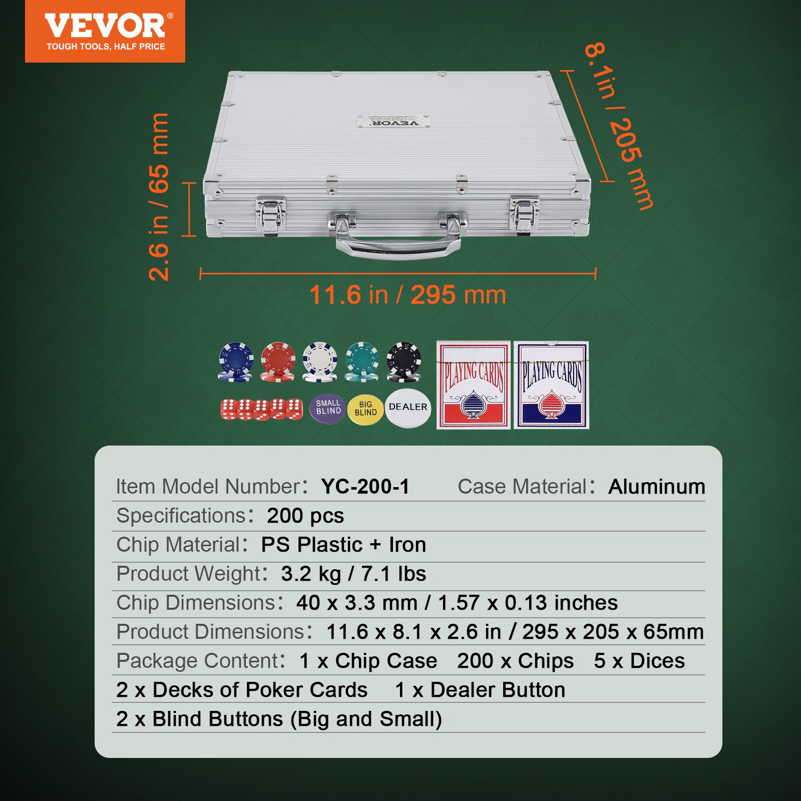 VEVOR PKCMTZ200GPSN6ORDV0 Playing-Cards - View #8