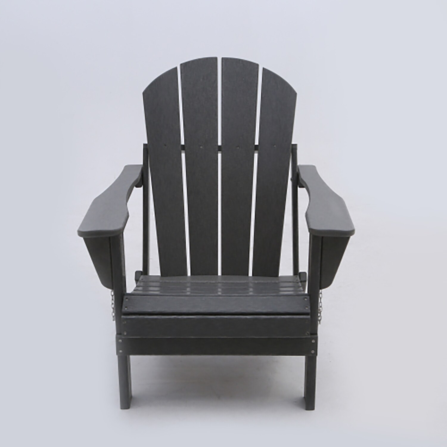 GZMR GZ-110420HS Gray Hdpe Frame Stationary Adirondack Chair with Slat Seat