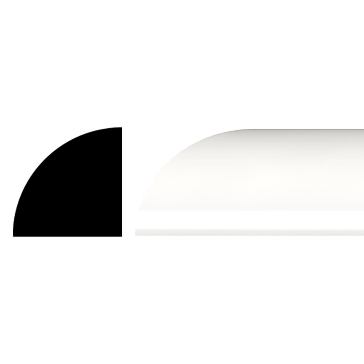 Ekena Millwork WM108X96SWPV 1/2-in x 1/2-in x 8-ft Unfinished PVC Casing