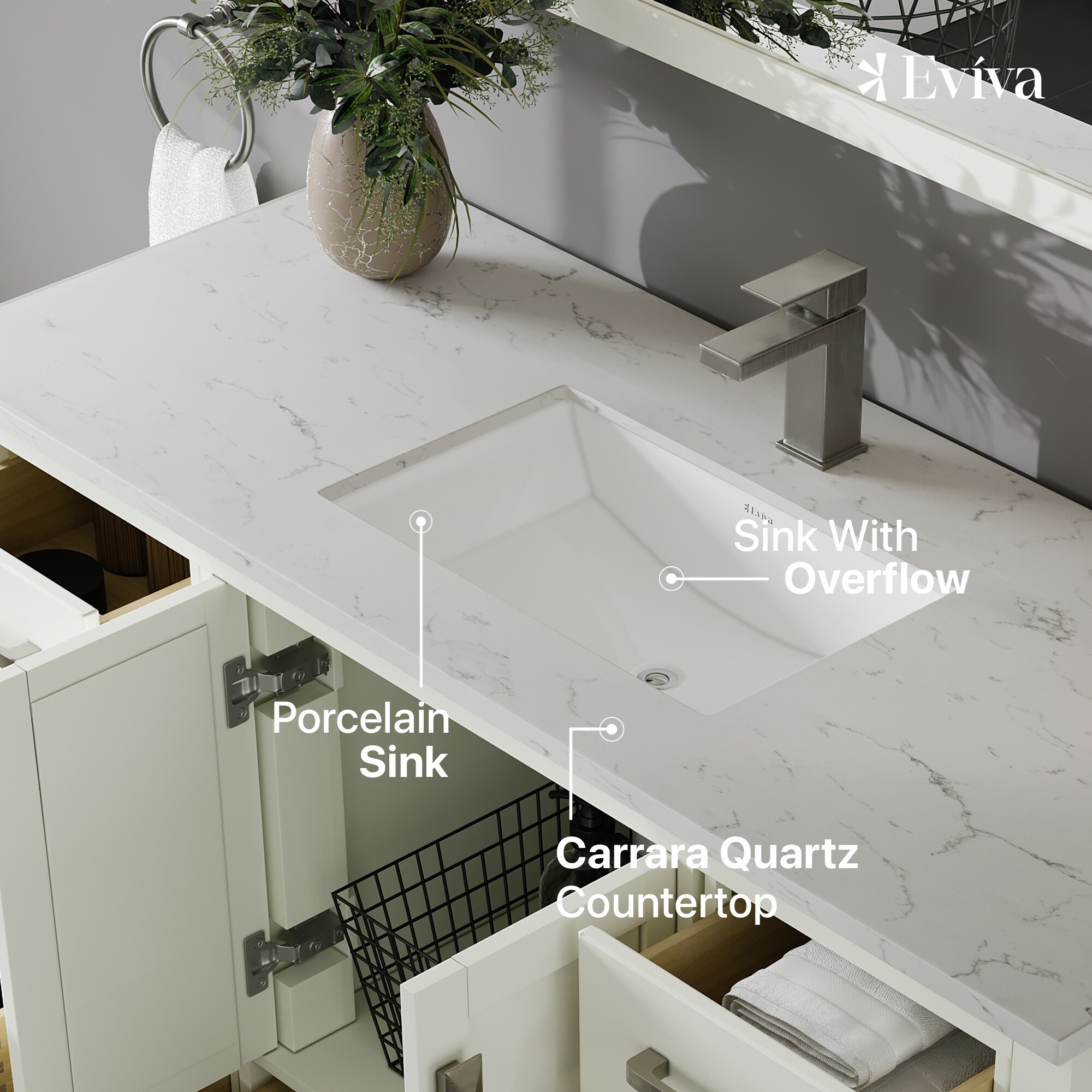 Eviva TVN414-48X18WH-Q Bath-Vanity-Combo - View #4