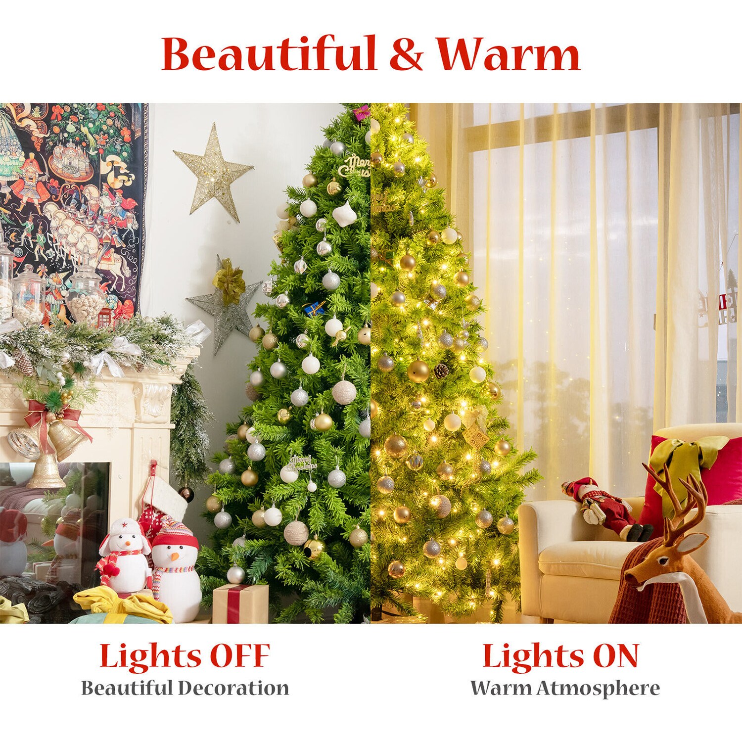 WELLFOR HYJ23579US Artificial-Christmas-Trees - View #2