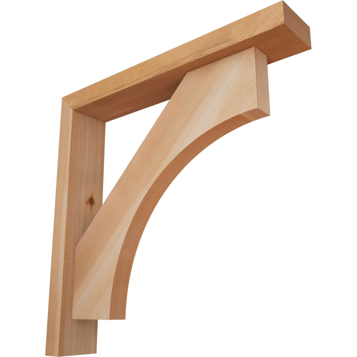 Ekena Millwork 1464416 Westlake Block Smooth Bracket with Offset Brace 3-1/2-in x 20-in x 20-in Western red cedar Brown Wood Standard bracket