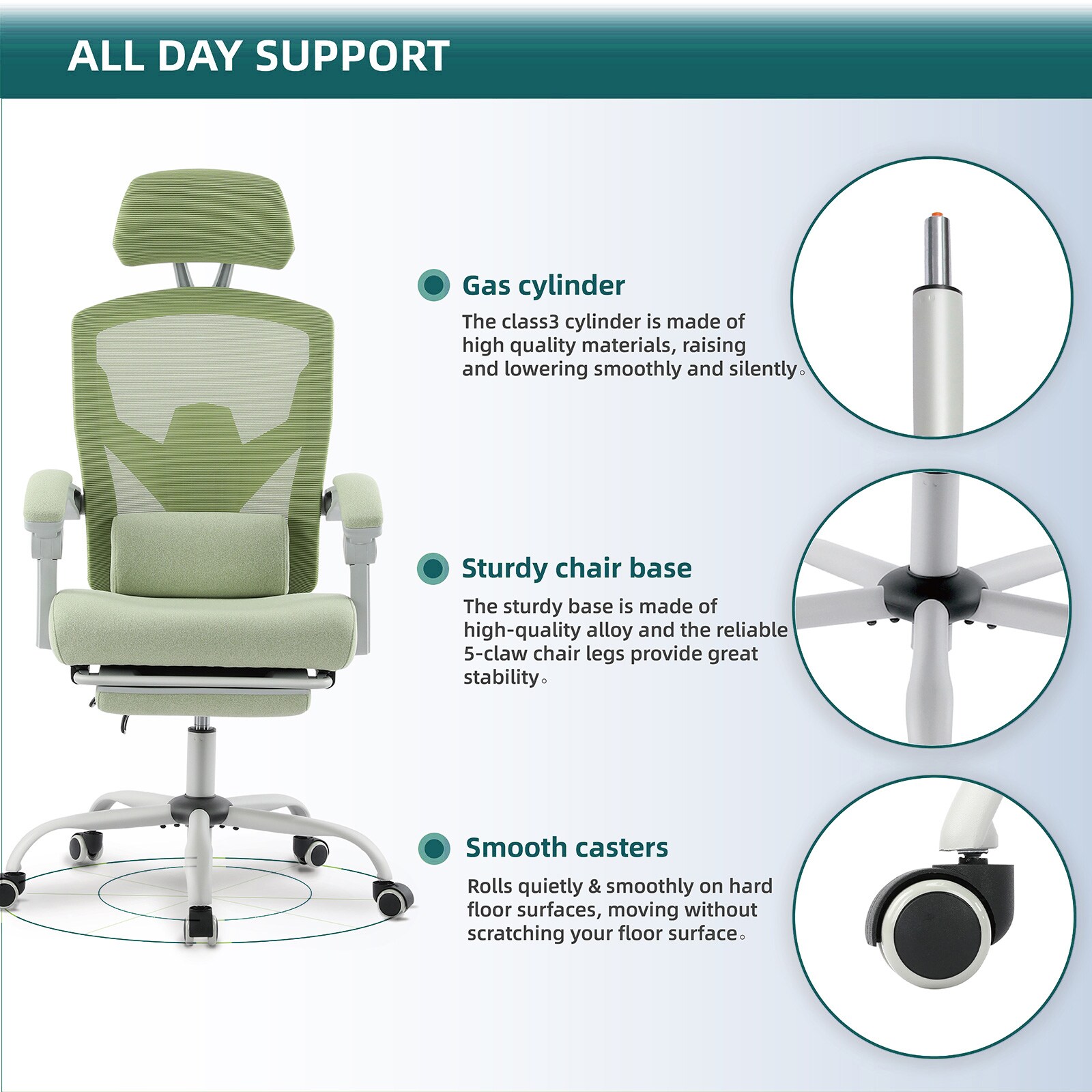 Black Mesh High Back Ergonomic Office Chair with Adjustable Features