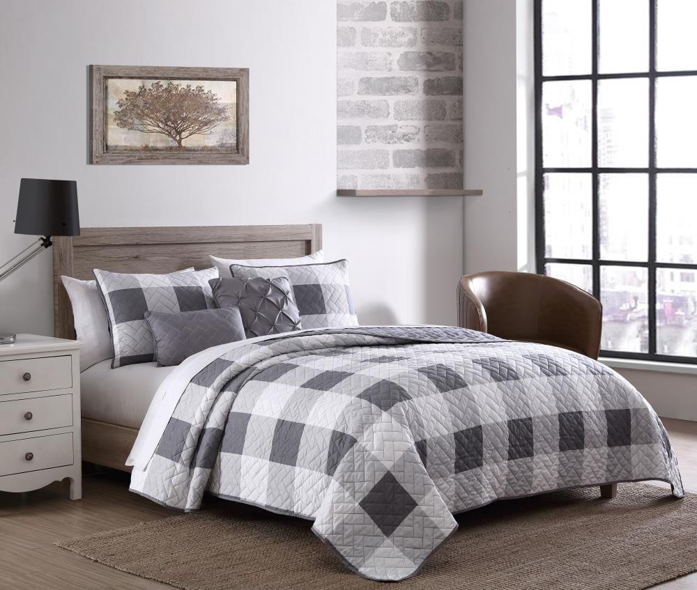 New Hand-Drawn Plaid Comforter Set FLAGSTONE GRAY TWIN by Pillowfort  NWT 