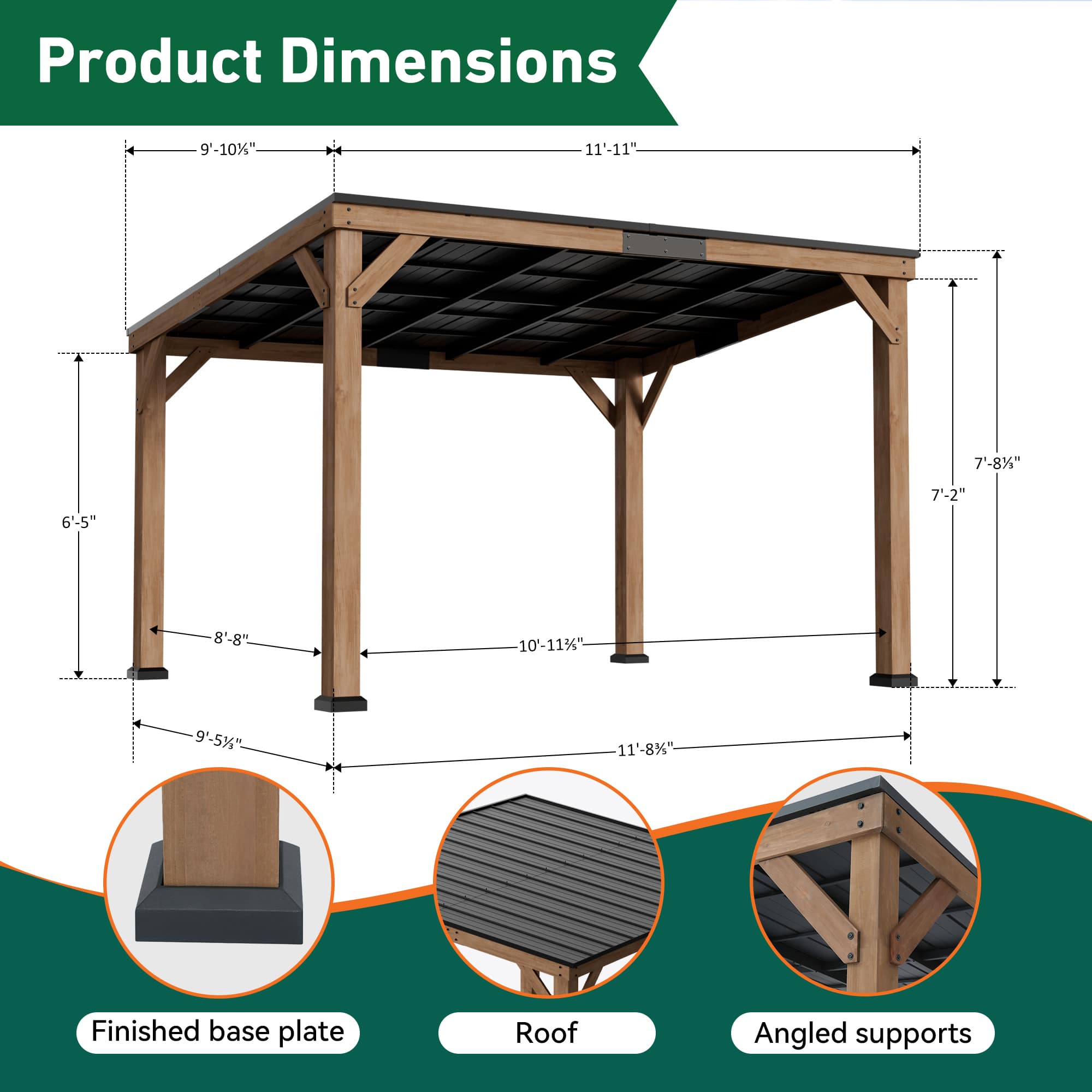 Modern Shade IG10600119C-1012N Wood-Resin-Gazebos - View #3