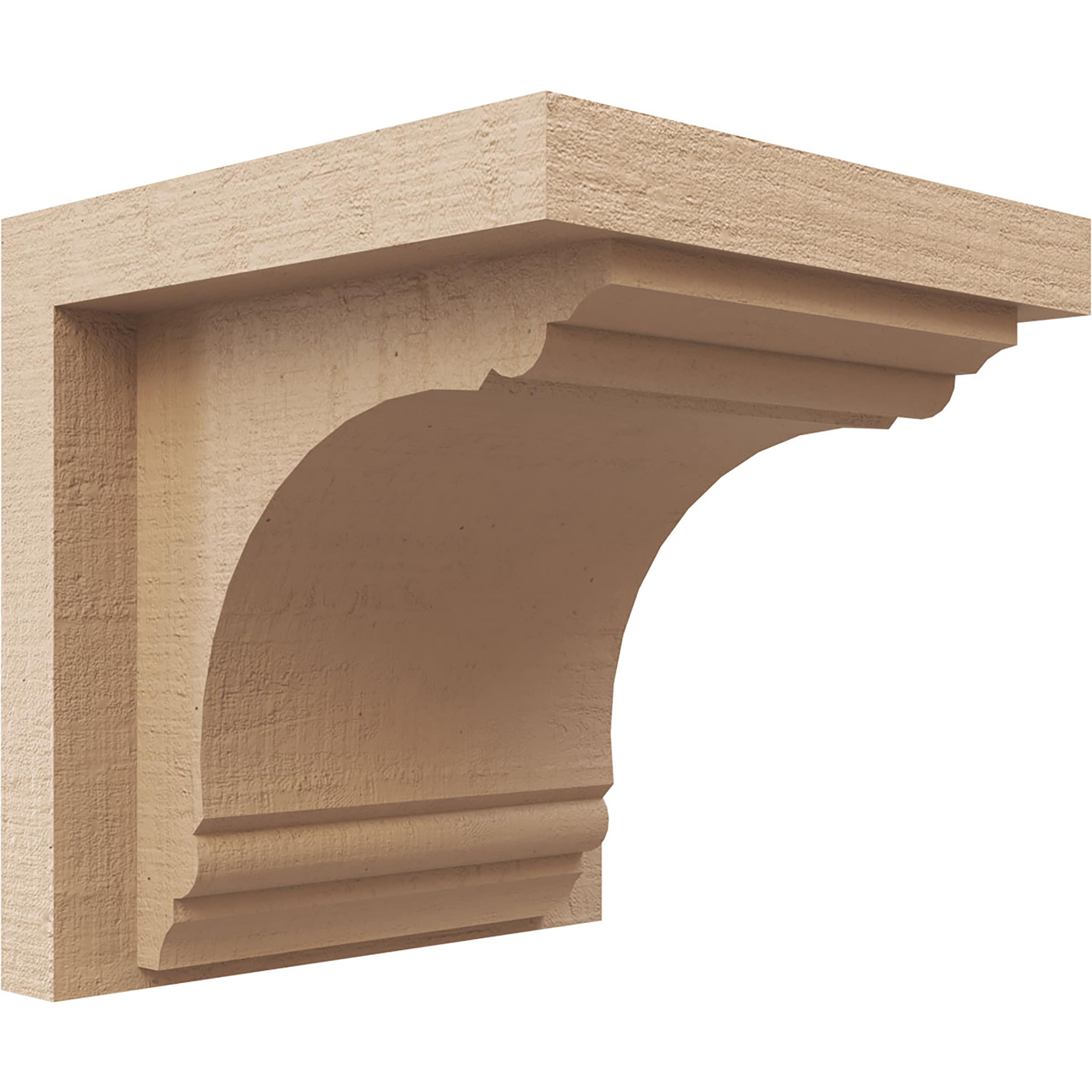 Ekena Millwork CORU04X04X04WARRCPR 4-in x 4-in x 4-in Rough Cedar Woodgrain TimberThane Primed Urethane Paintable/Stainable Corbel