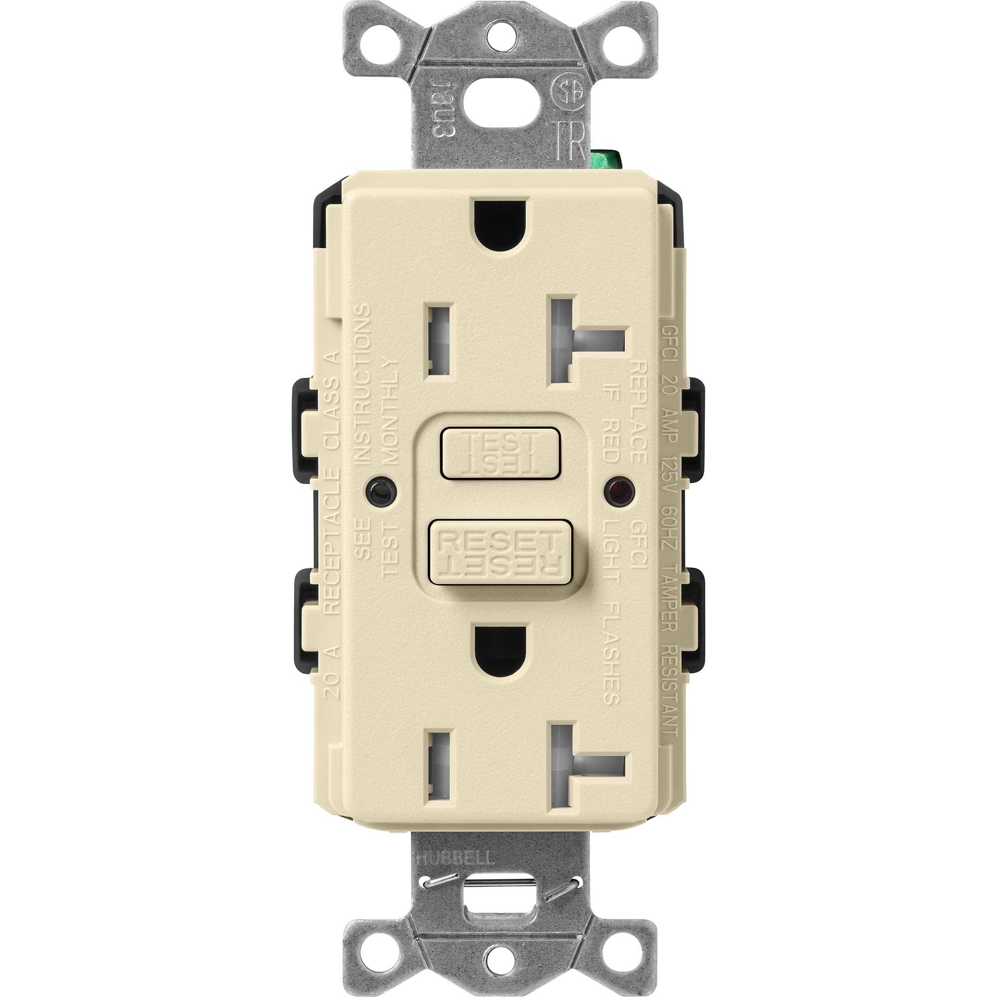Lutron SCR-20-GFST-SD Claro 20 -Amp 120-volt Tamper Resistant GFCI Residential Decorator Outlet , Sand