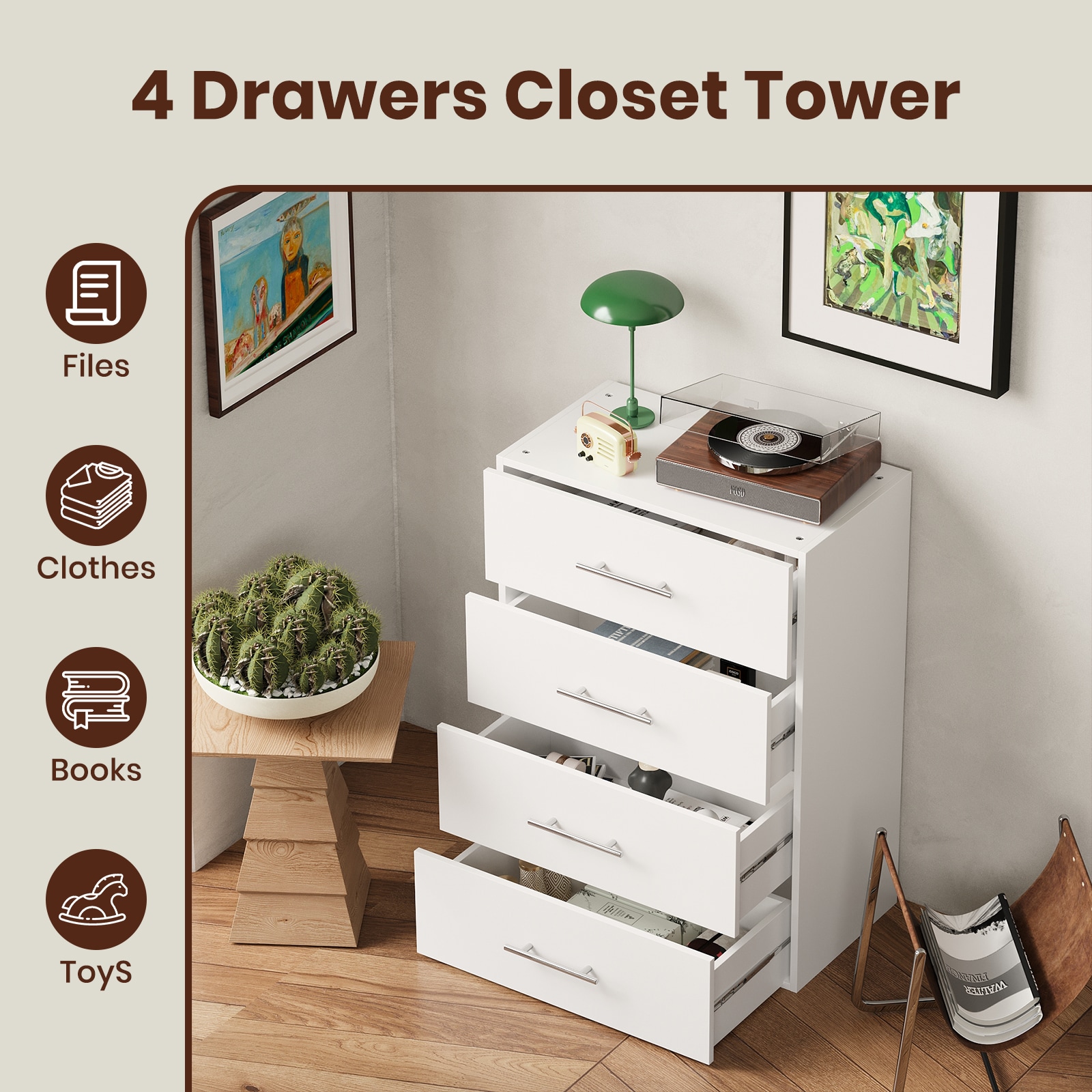 LOVMOR LO-095F005609-SY-ZJL Wood-Closet-Shelves - View #2