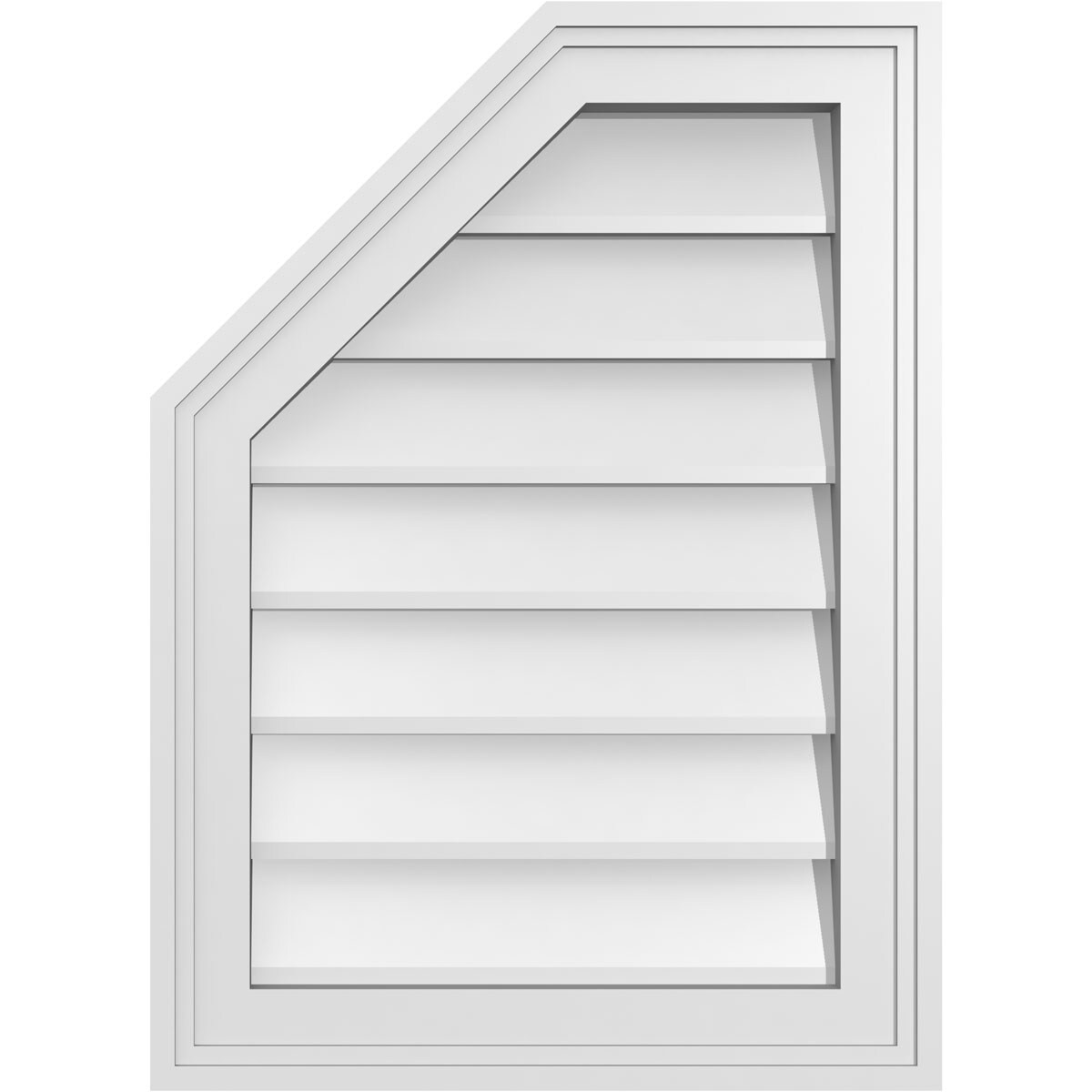 Ekena Millwork GVPOL16X2202SN 16-Inches x 22-Inches Off-white Octagon PVC Gable Louver Vent