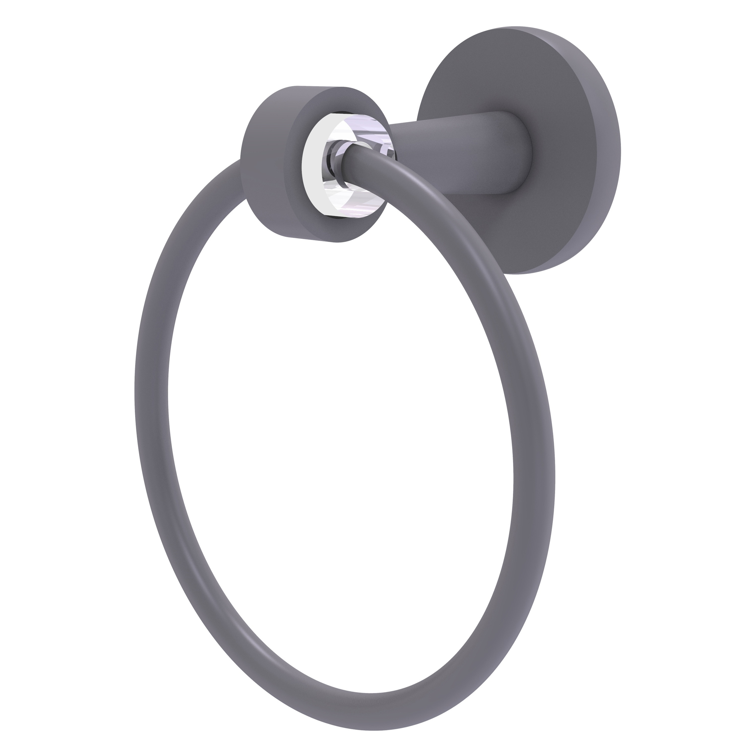 Allied Brass CV-16-GYM Clearview Matte Gray Wall mount Single Towel Ring