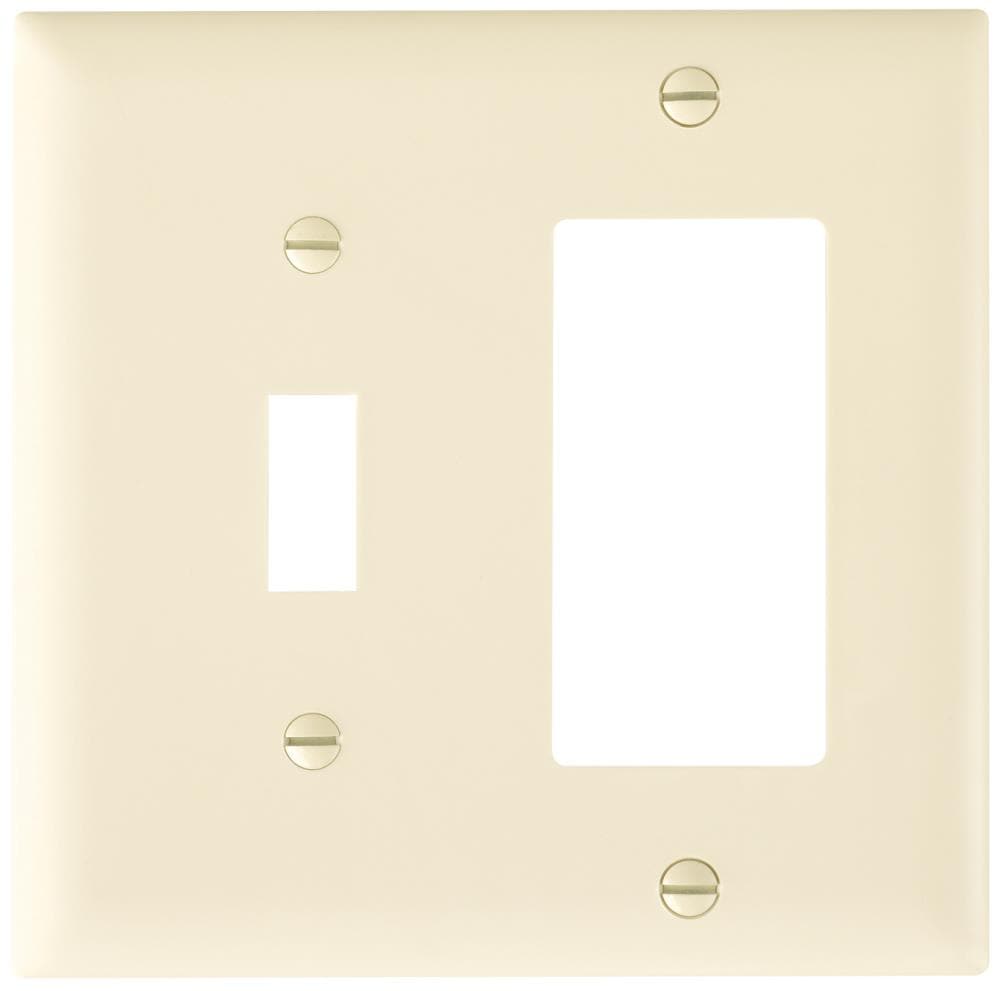 Legrand TP126LACC12 Pass Seymour 2 -Gang Midsize Size Light almond Nylon Indoor Toggle/Decorator Wall Plate