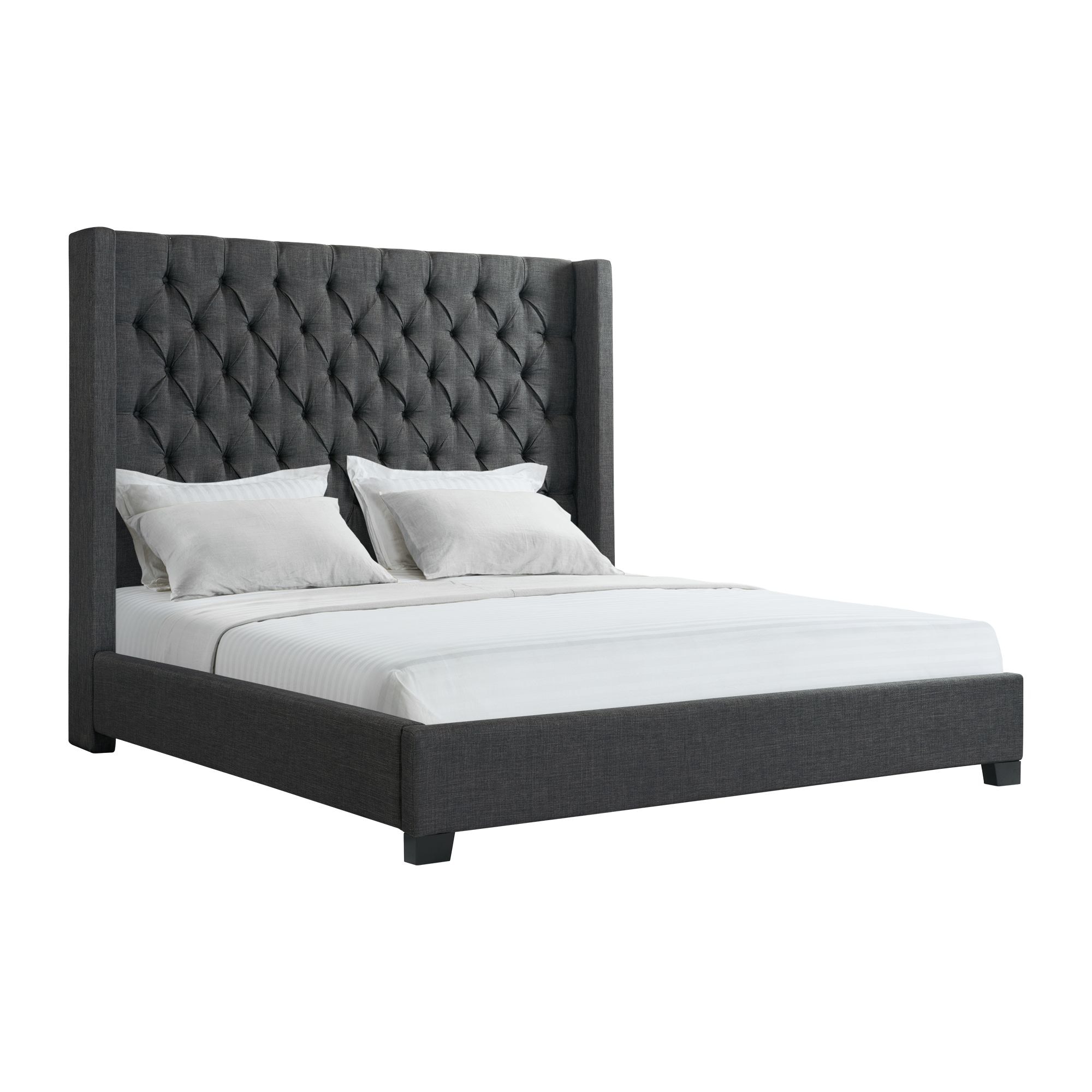 Picket House Furnishings UMW090KB Charcoal King Upholstered Upholstered Bed