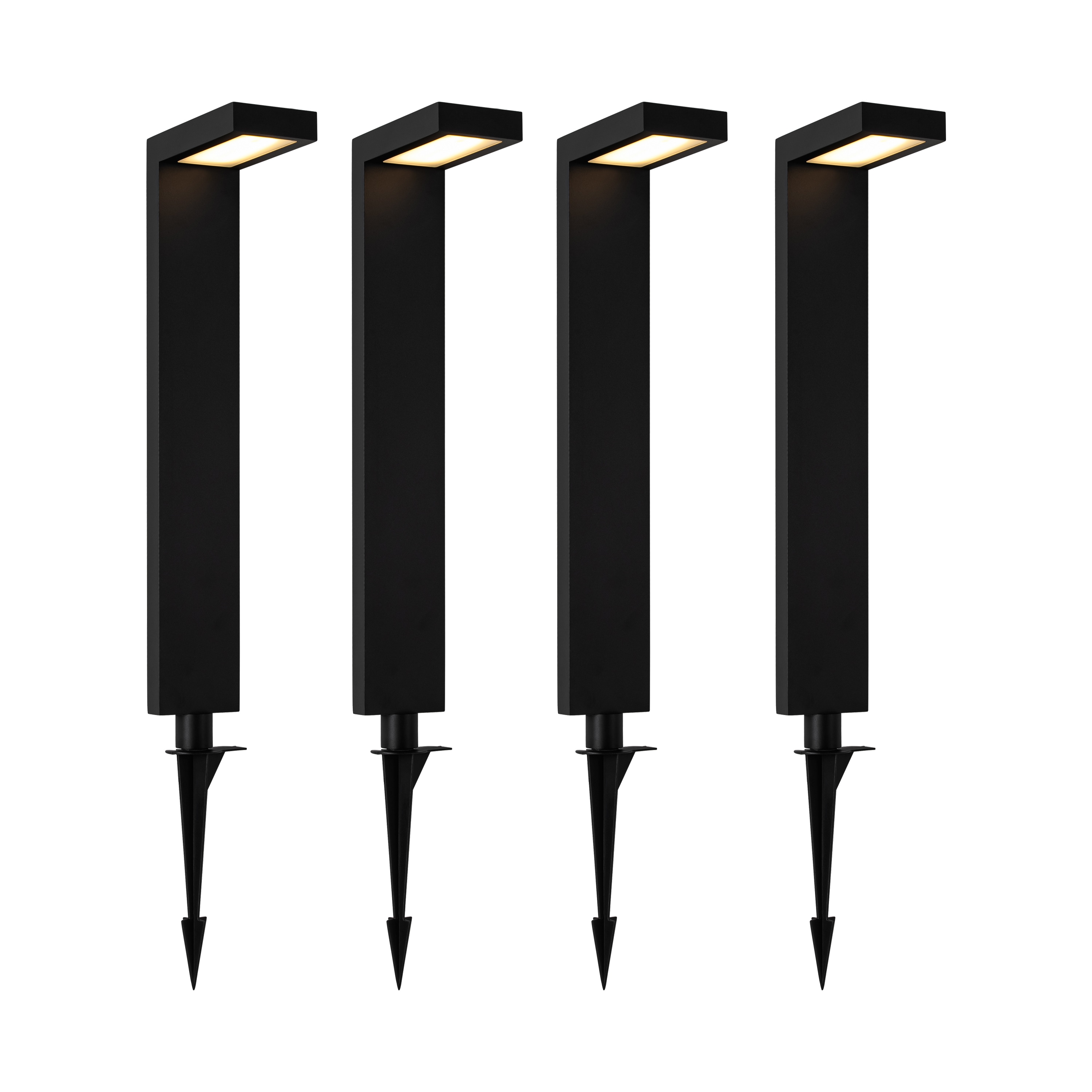 C Cattleya LLA2514-JES-4L 4 -Pack 300 -Lumens 3 -Watt Matte Black Low voltage Hardwired LED Outdoor Path Light Kit ( 3000-K )