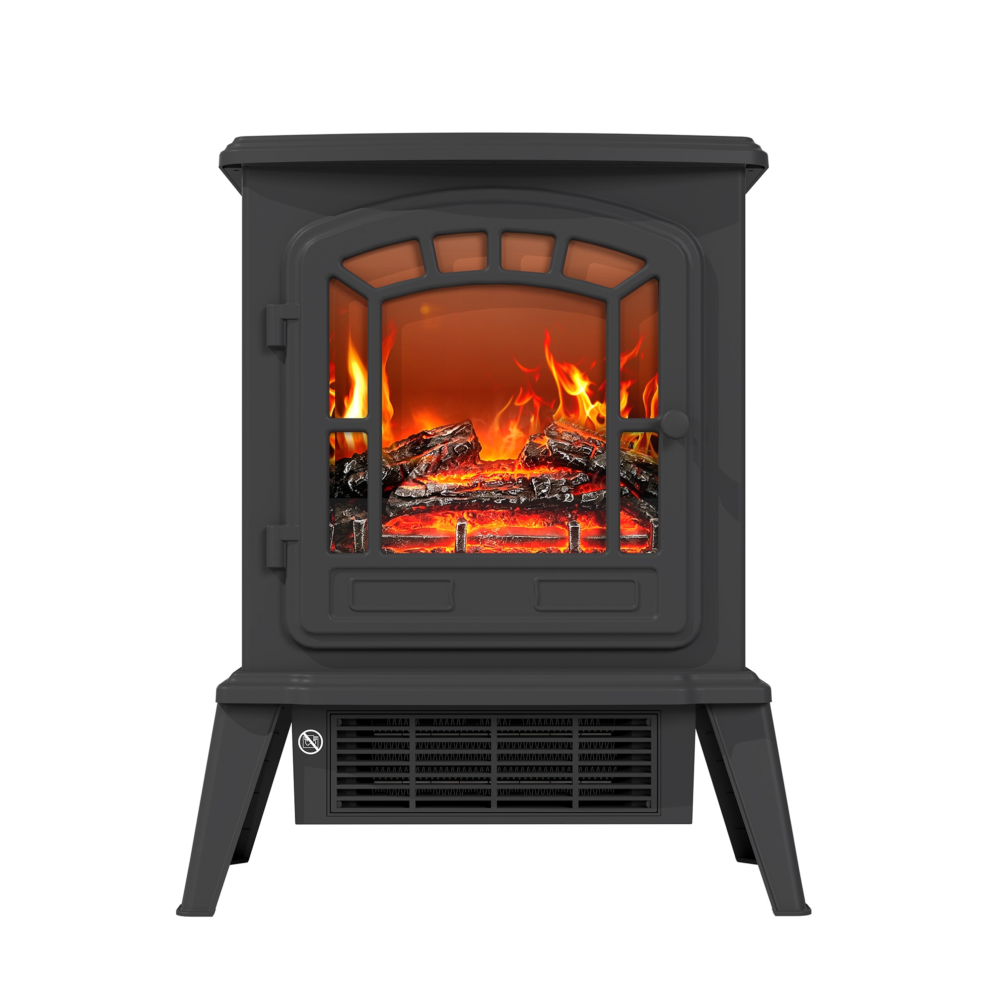 TMWINGS 1500 Watt Indoor Electric Fireplace Infrared Space Heater with Dual Power Heating System and Realistic Flame