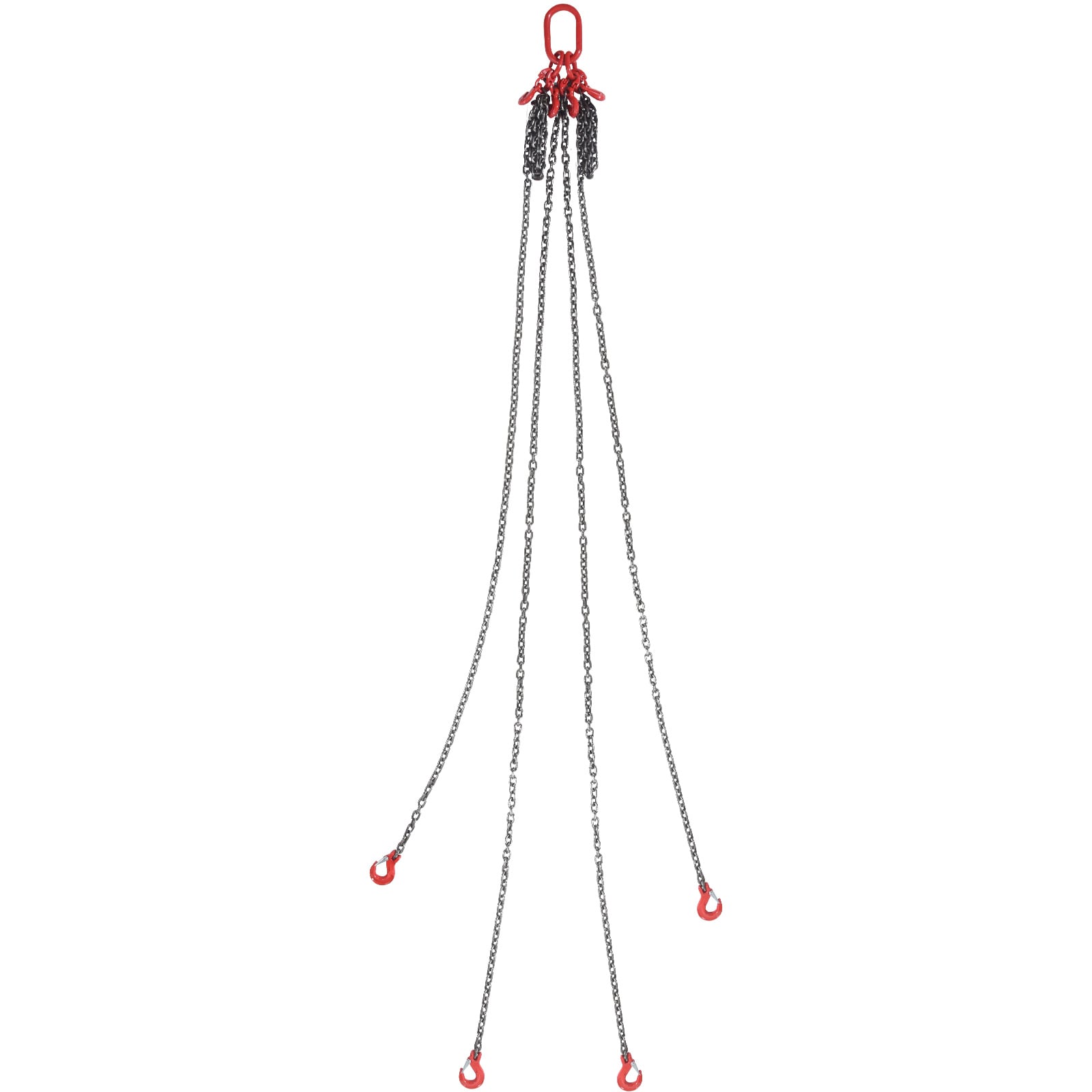 SVOPES SVOPESDGDLHHM10530V0 3/8 inch x 10 ft Lifting Chain Sling with Hooks. G80 Engine Hoist Chains. 18400 lbs/8 Ton Capacity. 4-Leg Chain with Grab Hooks and Adjustable Design for Engine Hoists and Lifting Applications