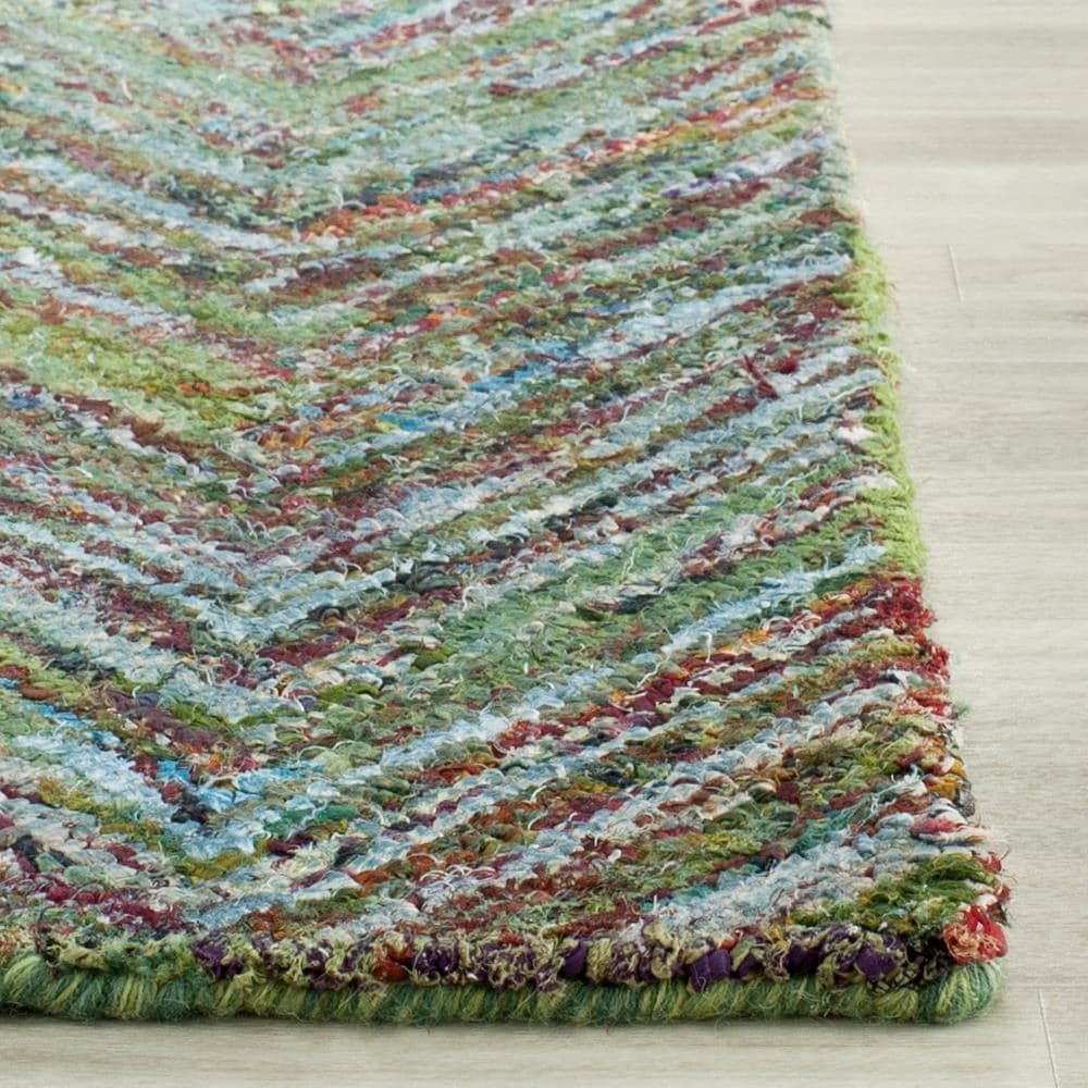 Handmade Cotton Tufted Area Rug 6' x 9' in Blue/Multi