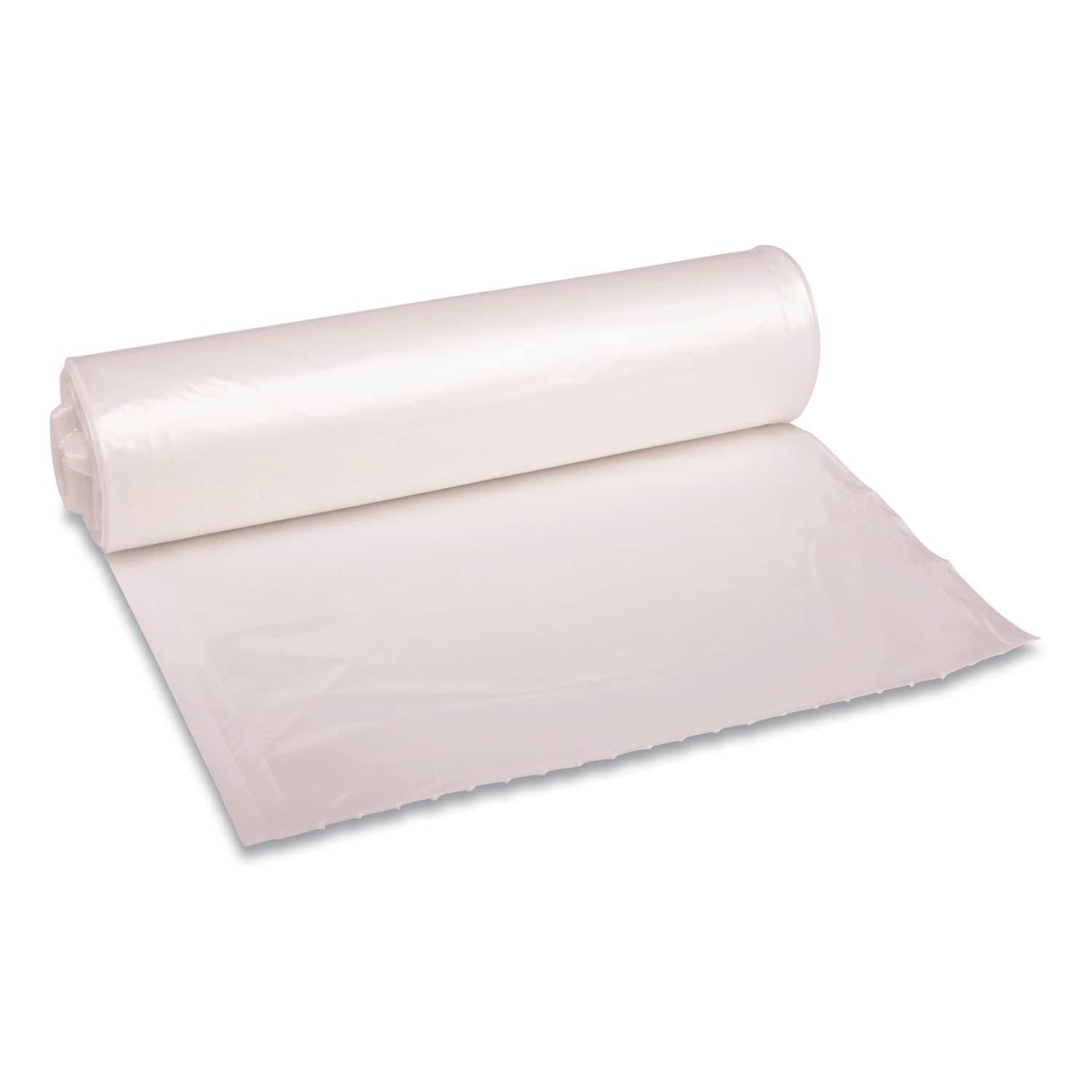 Boardwalk Recycled Low-Density Polyethylene Can Liners 33 gal 1.1 mil 33 in x 39 in Clear Perforated 10 Bags/Roll 10 Rolls/Carton