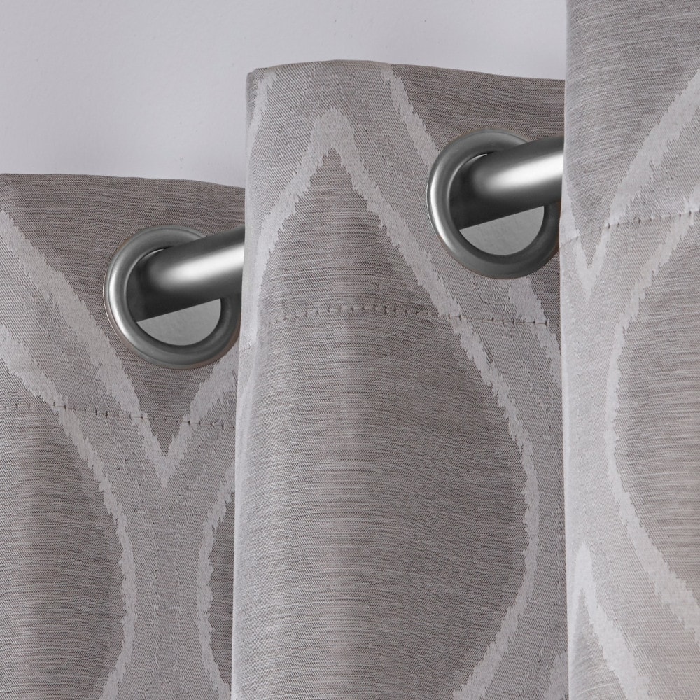 Ash Grey Room-Darkening Linen Grommet Curtain Panel