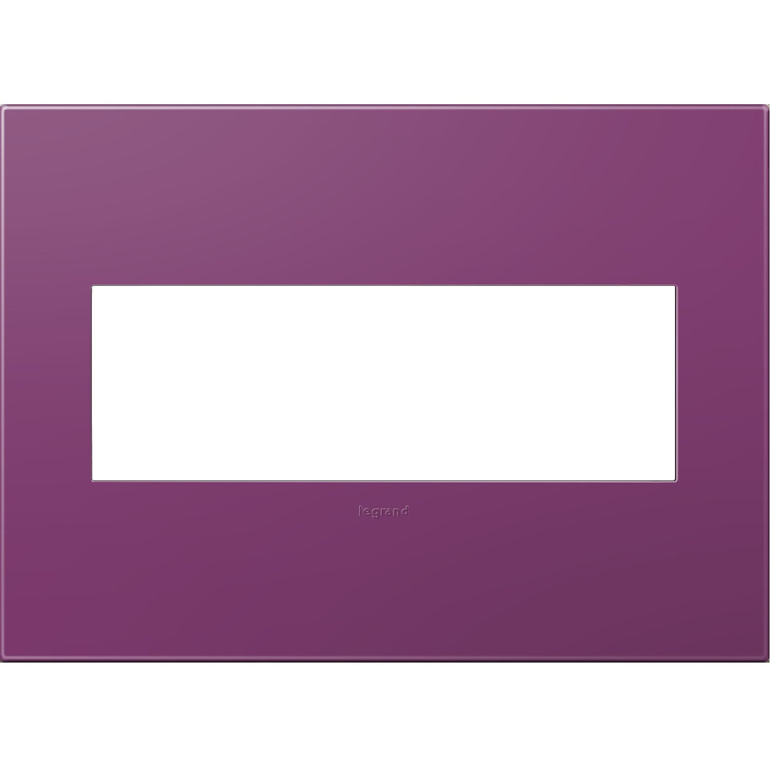 Legrand AWP3GPL4 adorne 3-Gang Specialty Size Plum Plastic Indoor Screwless Square Wall Plate