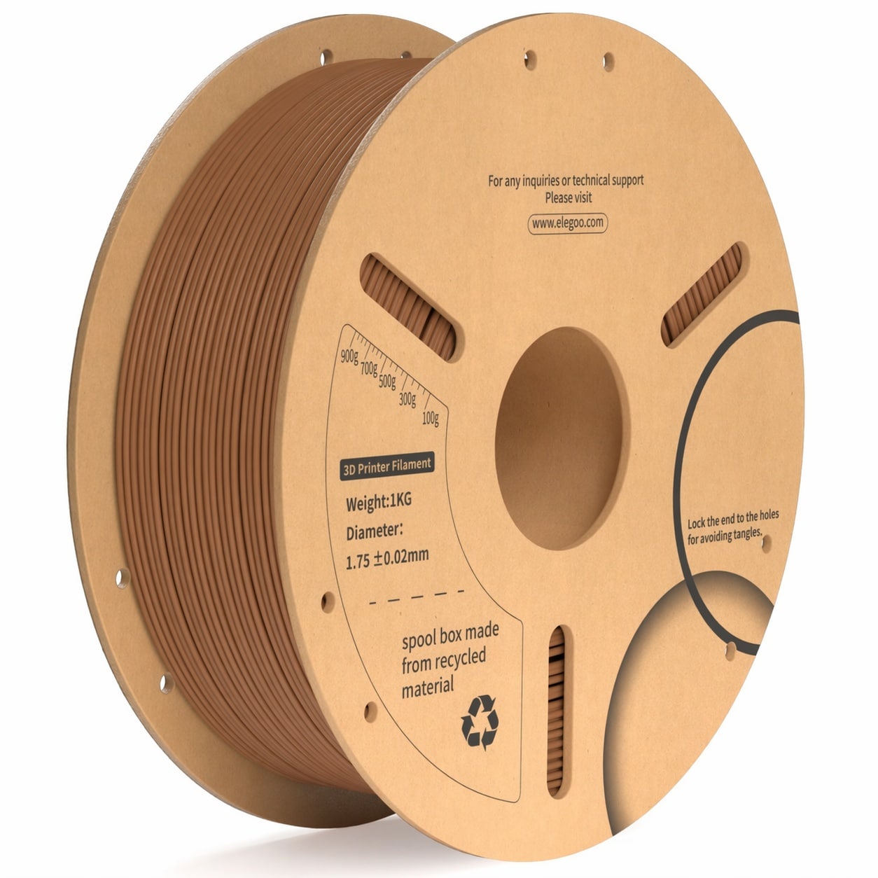 Etokfoks  Digital PLA Plus Filament 1 75mm Brown Stronger Tougher 3D Printer Filament Dimensional Accuracy 1kg Spool