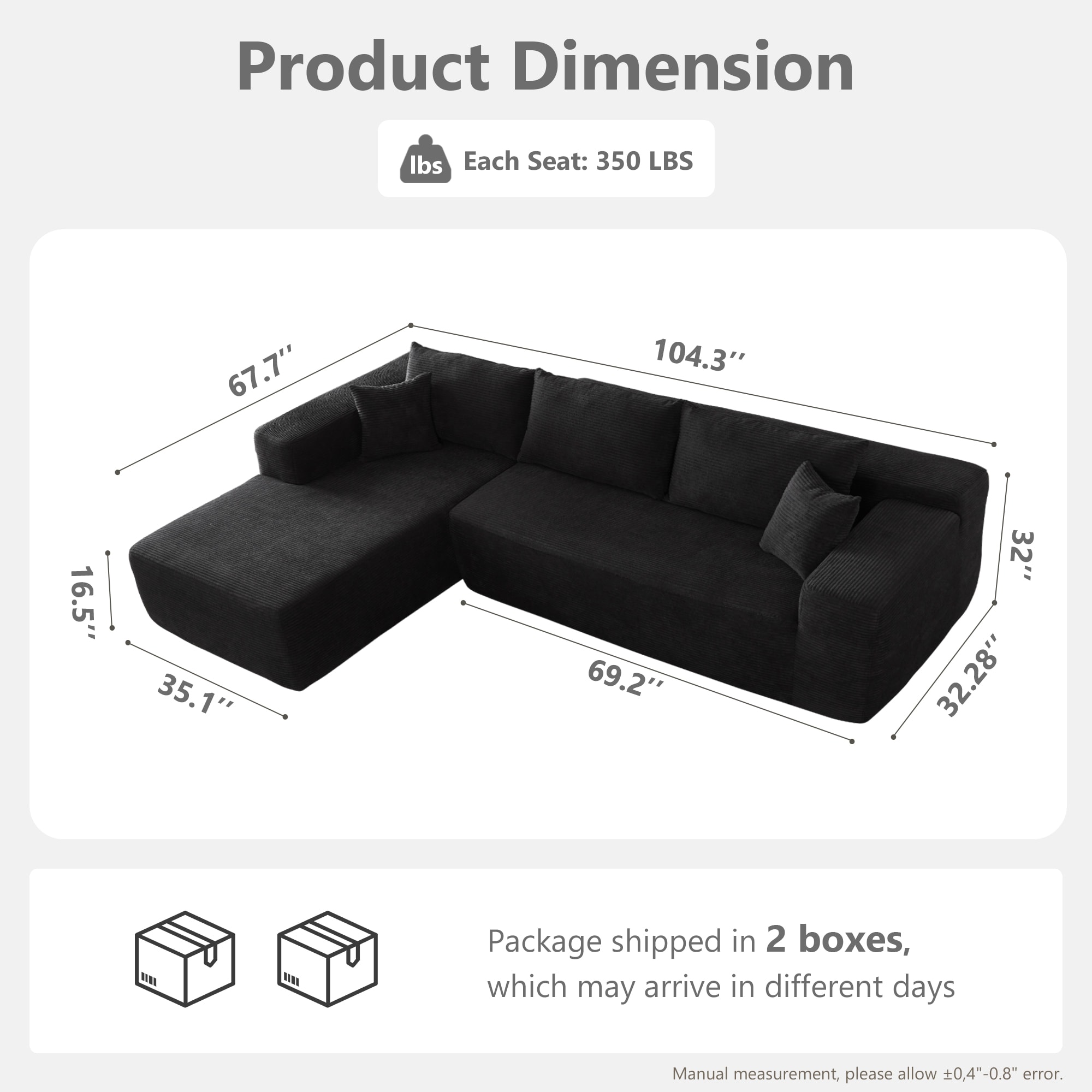 weaxty HMB2V400L Sofas-Loveseats - View #2