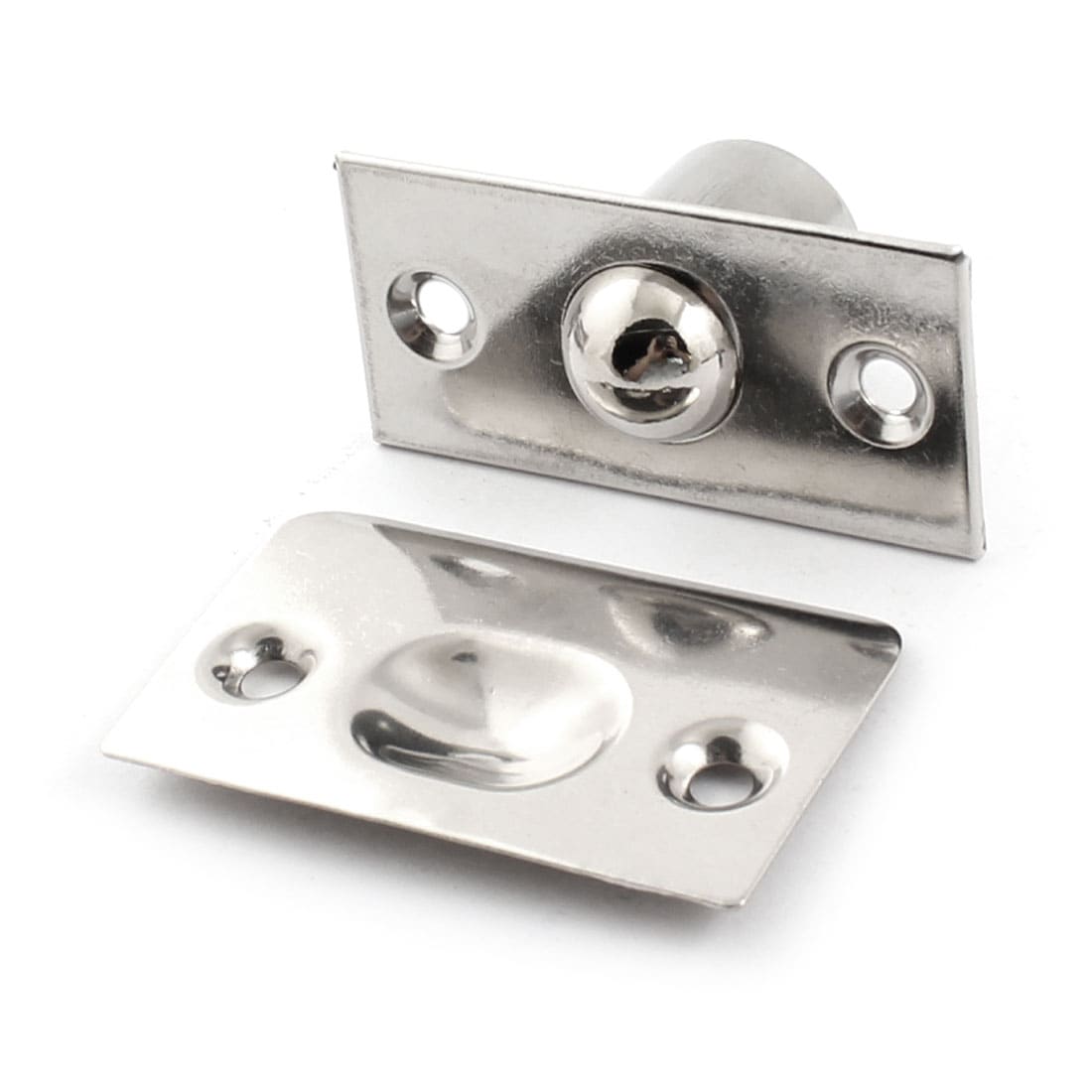 Unique Bargains 1 Set Closet Door Fitting Silver Tone Stainless Steel Ball Catch #S25093001UX9649