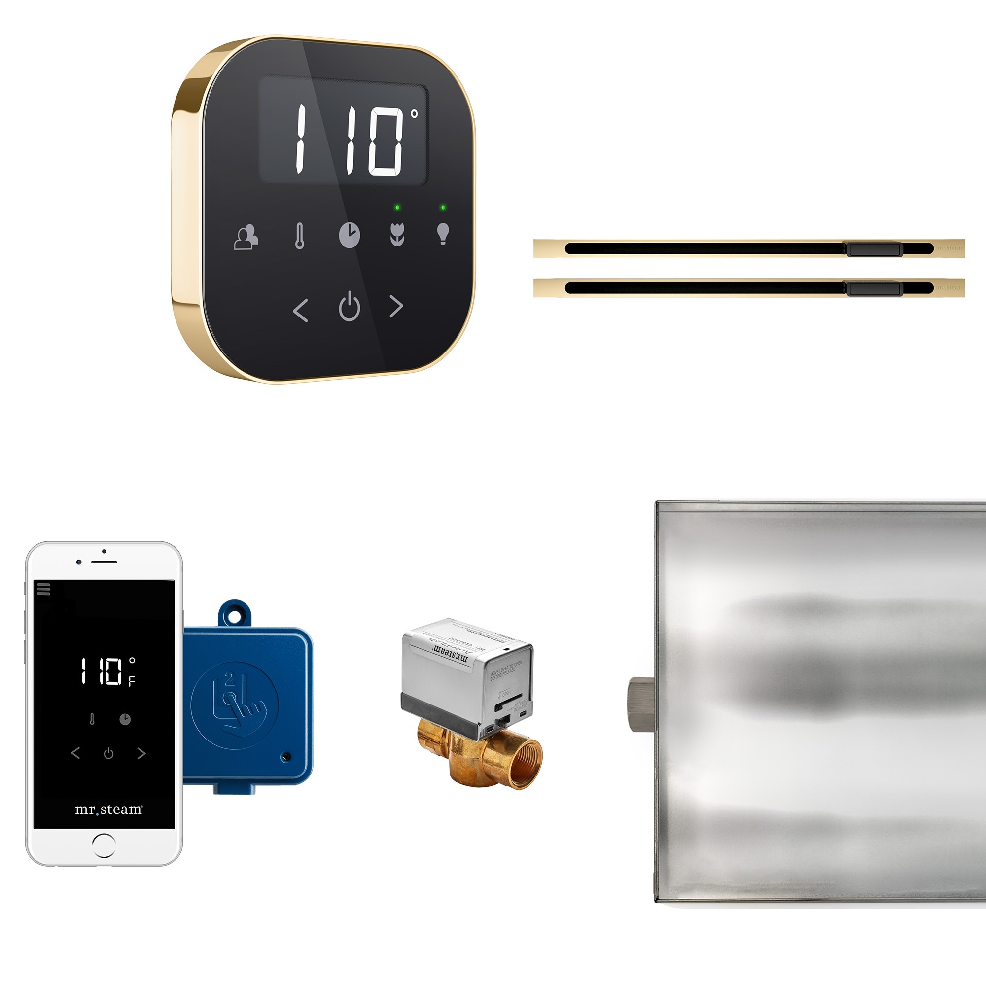 Mr. Steam ABTLRLXBKPB 120-Watt Black Polished Brass Steam generator control kit