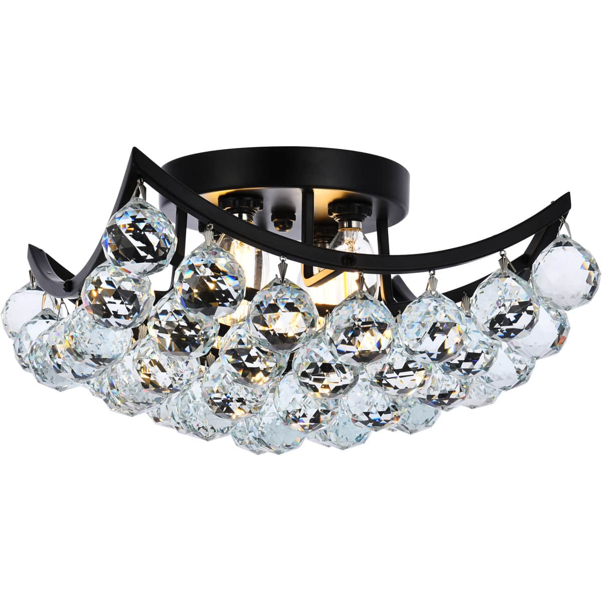 Elegant Lighting 1967159 V9800F12BK/RC Corona Flush Mount Black