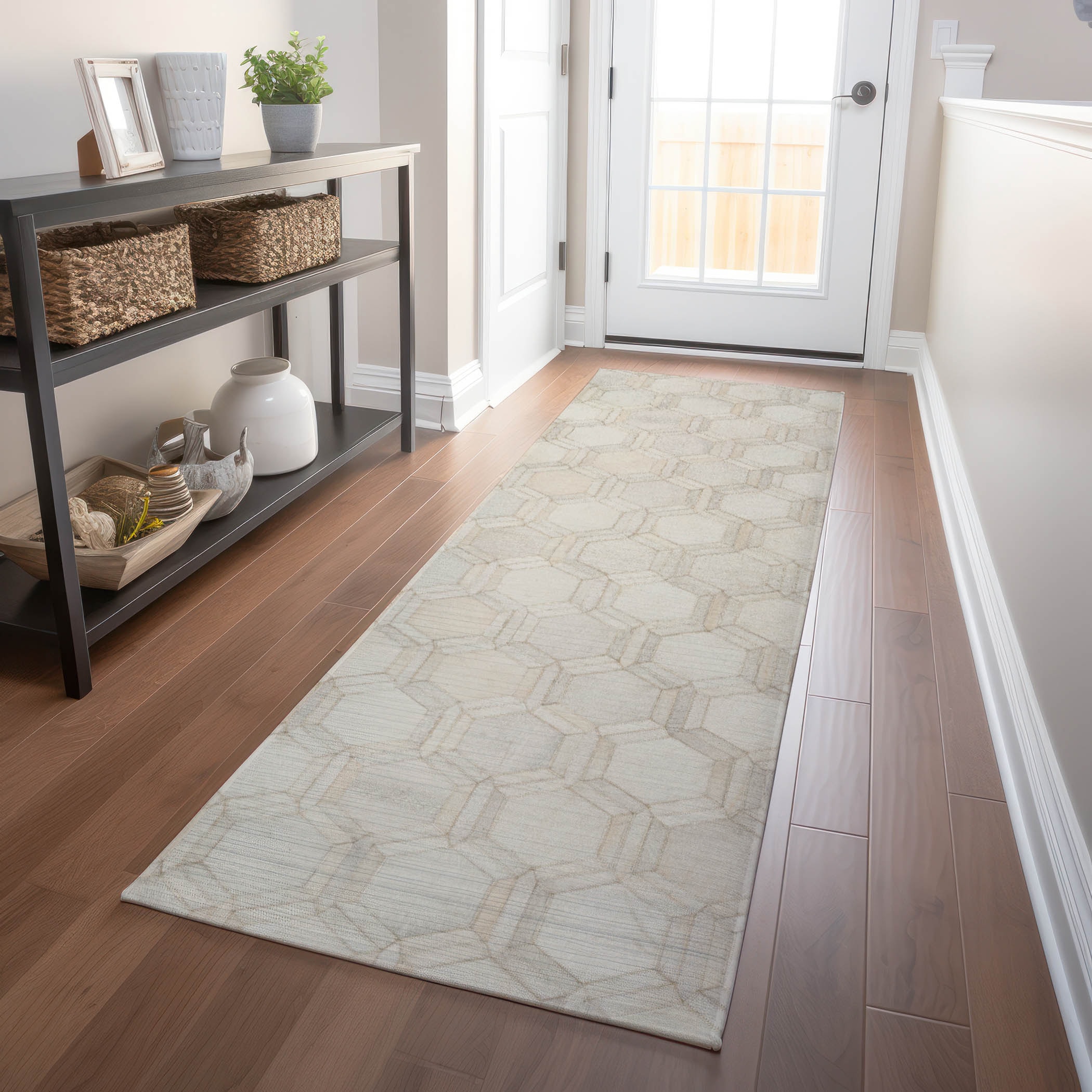 Addison Rugs AMF97IV2X8 Mayfield AMF97IV 2 x 7 (ft) Loomed Polyester Ivory Rectangular Indoor Abstract Machine washable Runner rug
