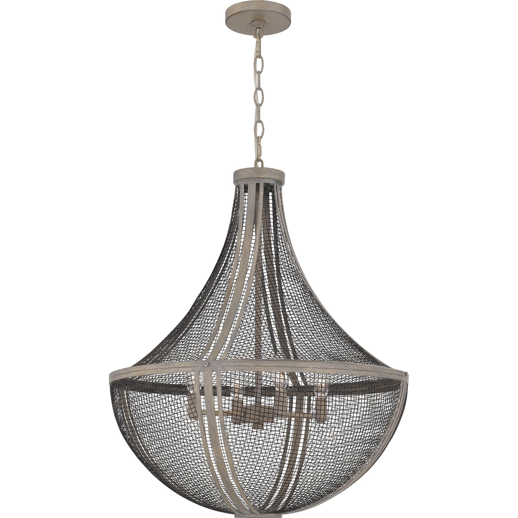 Quoizel HLE2822DGW Hallie 4 -Light Distressed Grey Wood Coastal Teardrop Medium Hanging Pendant light