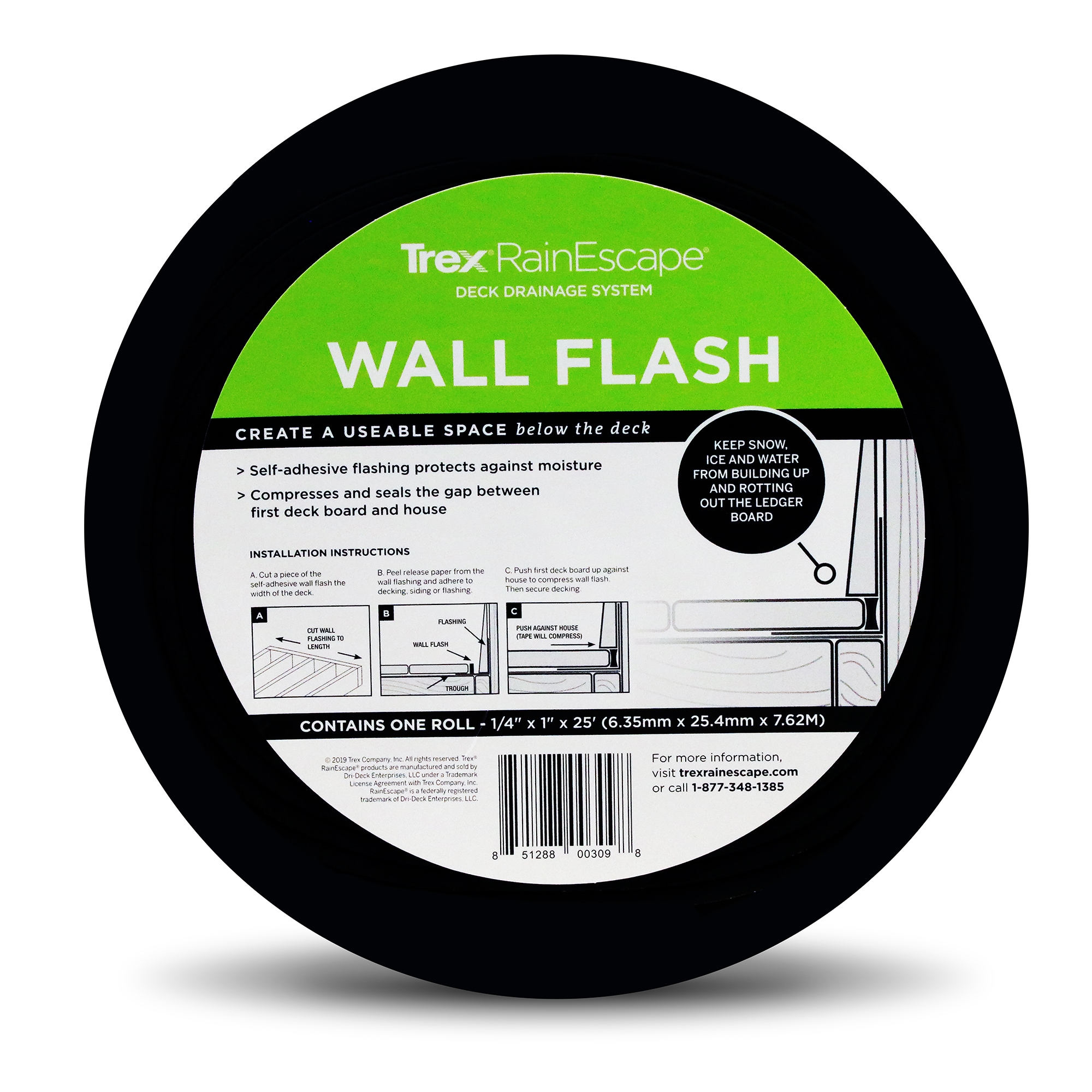 Trex Black Under Deck Ceiling Wall Flashing