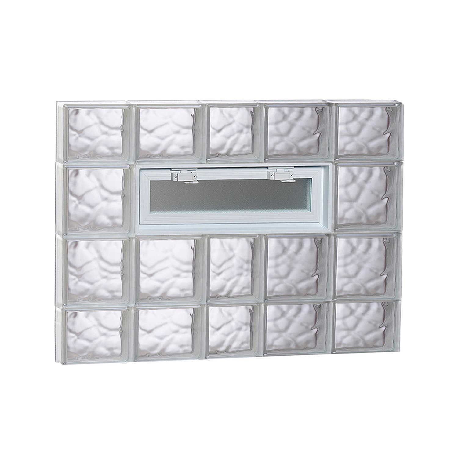 REDI2SET V3828DC Wavy Glass 36-3/4-in x 27-in Frameless Replacement Vented Glass Block Window