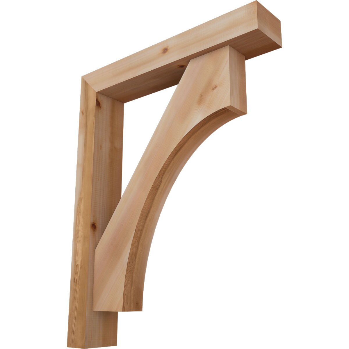 Ekena Millwork 1464457 Westlake Block Smooth Bracket with Offset Brace 5-1/2-in x 30-in x 38-in Western red cedar Brown Wood Standard bracket