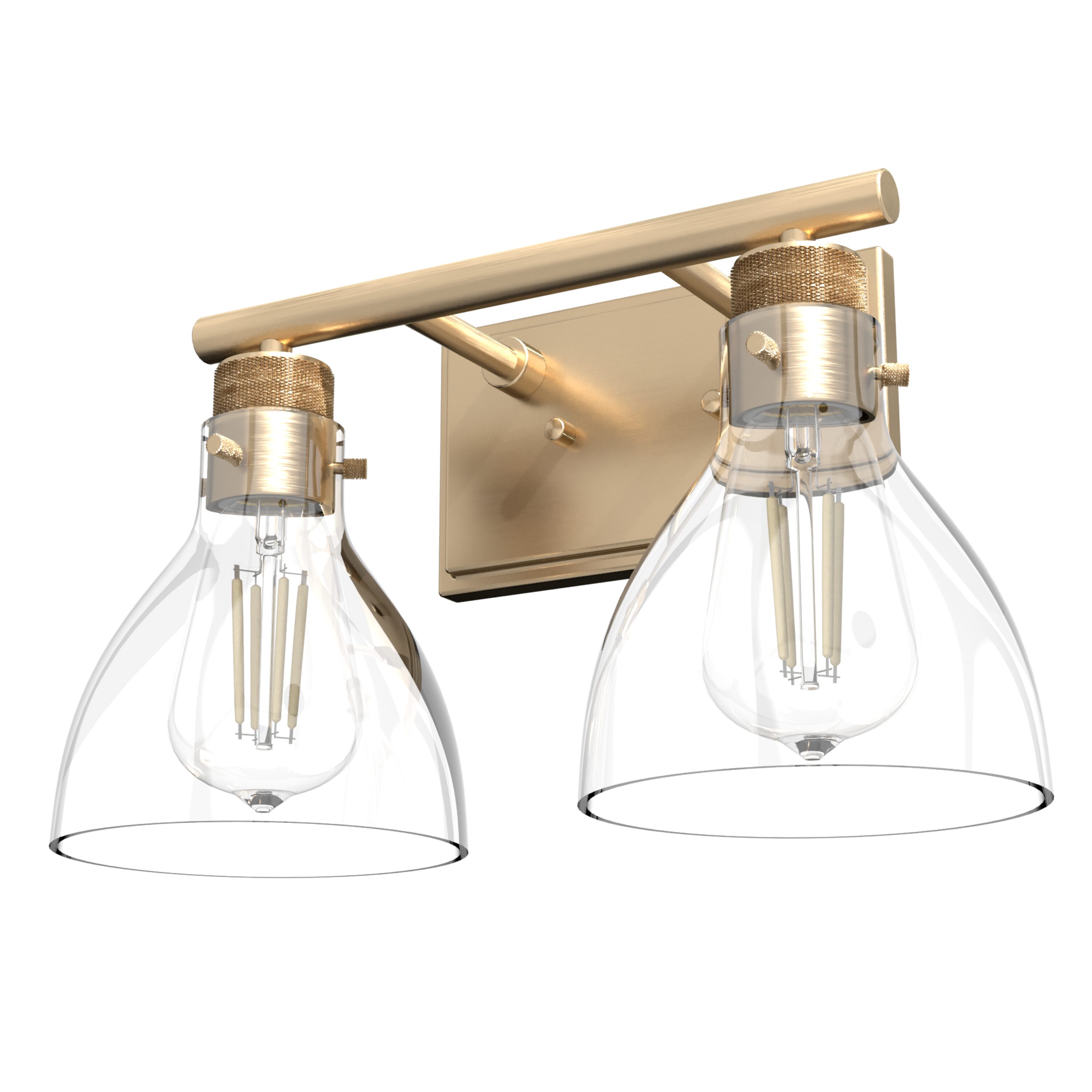 Hunter 48034 Van Nuys 14.75-in 2 -Light Satin Gold Transitional Vanity light