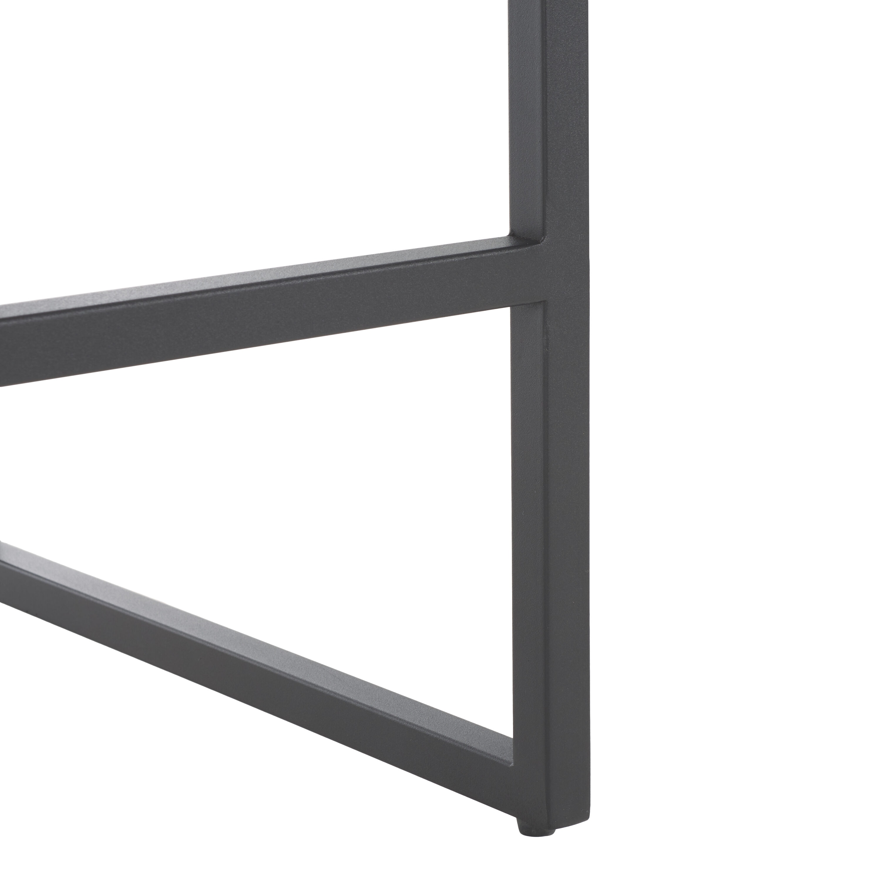 Layne Black Leather and Metal Minimalist Counter Stool