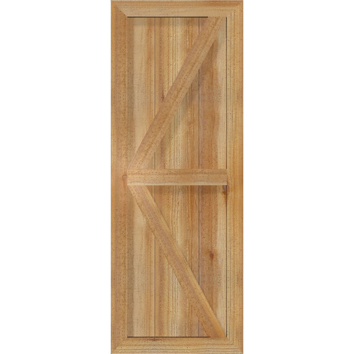 Ekena Millwork RBF06Z16X043RWR 16.125-in W x 43-in H Unfinished Paintable/Stainable Board and batten Framed with z-bar Wood Exterior Shutters ( 2 -Pack )