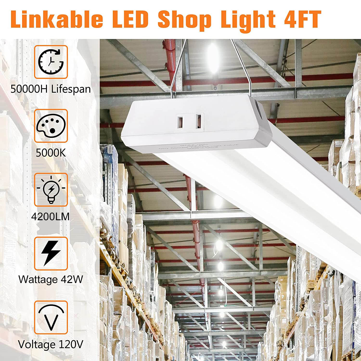 Cedar Hill 4-ft 4500-Lumen White LED Linear Shop Light in the Shop Lights  department at
