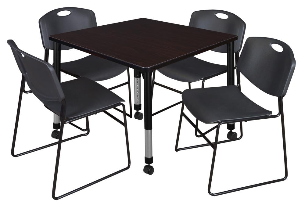 Regency TB3636MWAPCBK44BK Classroom Tables Brown 4-Person Training Table (36-in W x 34-in H)