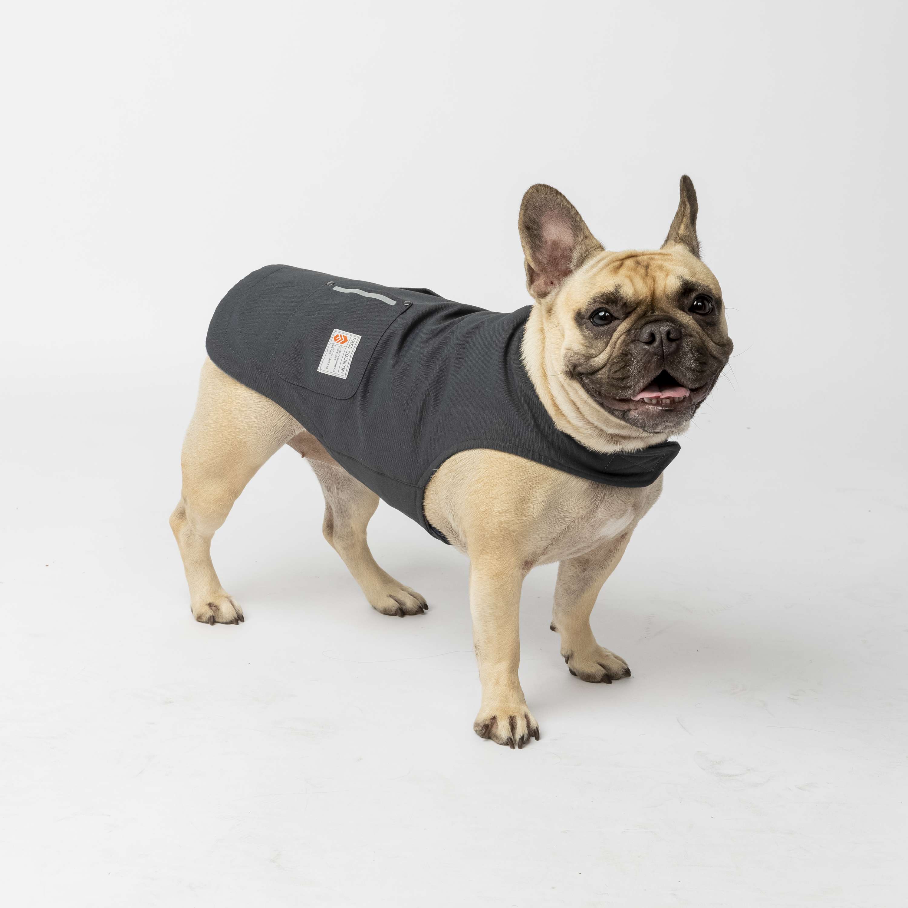 Free Country Canvas Dog Jacket – Large, Gray, Indoor/Outdoor Pet Clothing for Comfort, Warmth, and Lightweight