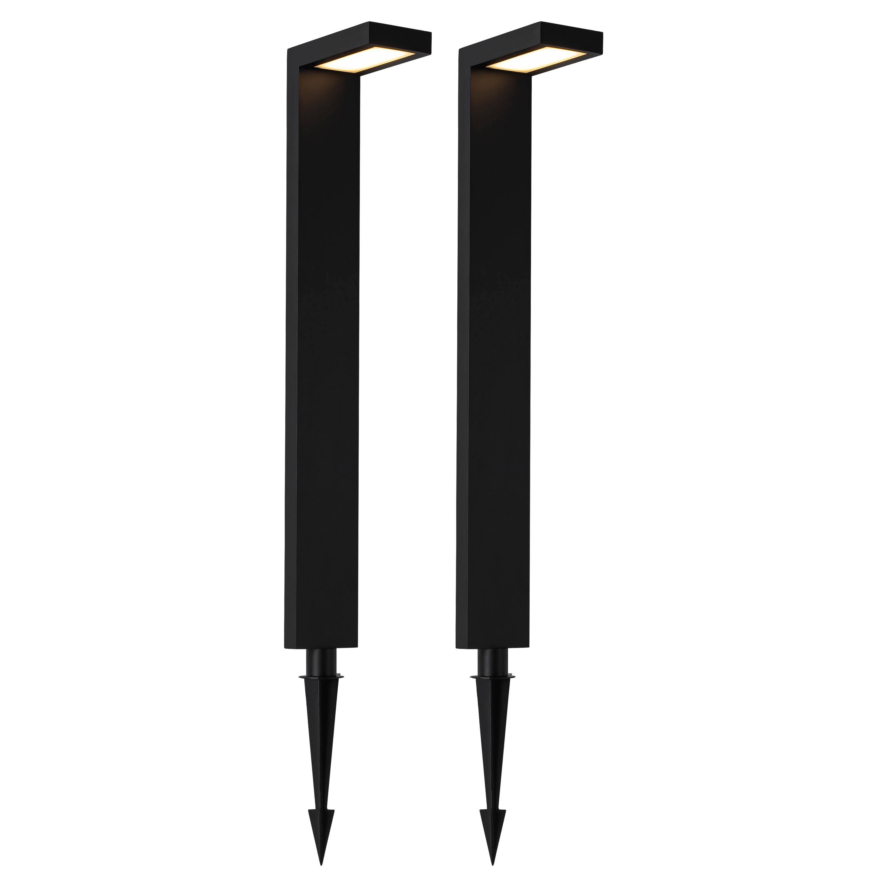 C Cattleya LLA2515-JES-2L 2 -Pack 450 -Lumens 4.5 -Watt Matte Black Low voltage Hardwired LED Outdoor Path Light Kit ( 3000-K )